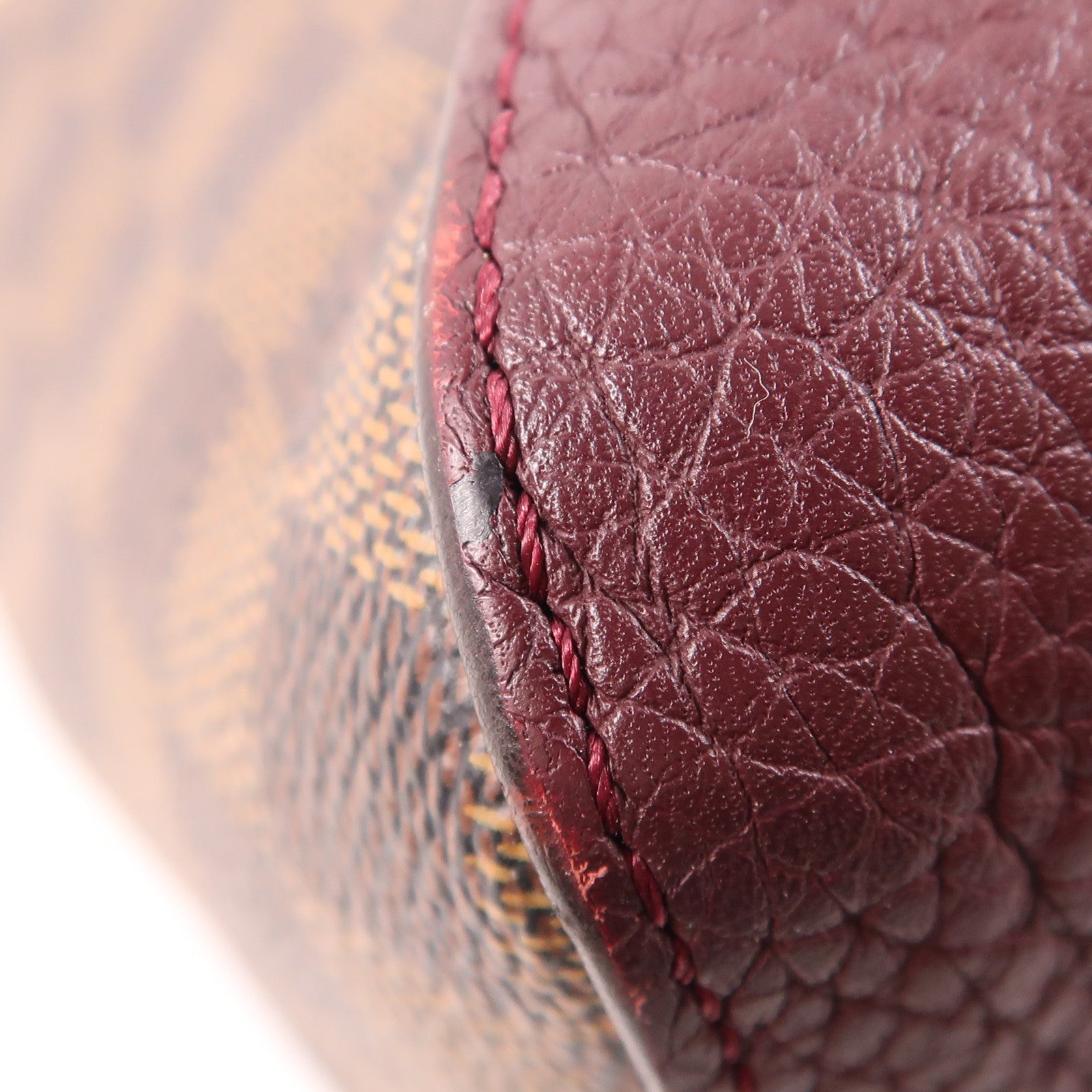 LOUIS VUITTON 【激減優惠】Damier Hyde Park金扣手挽肩背兩用袋棕色/紅色