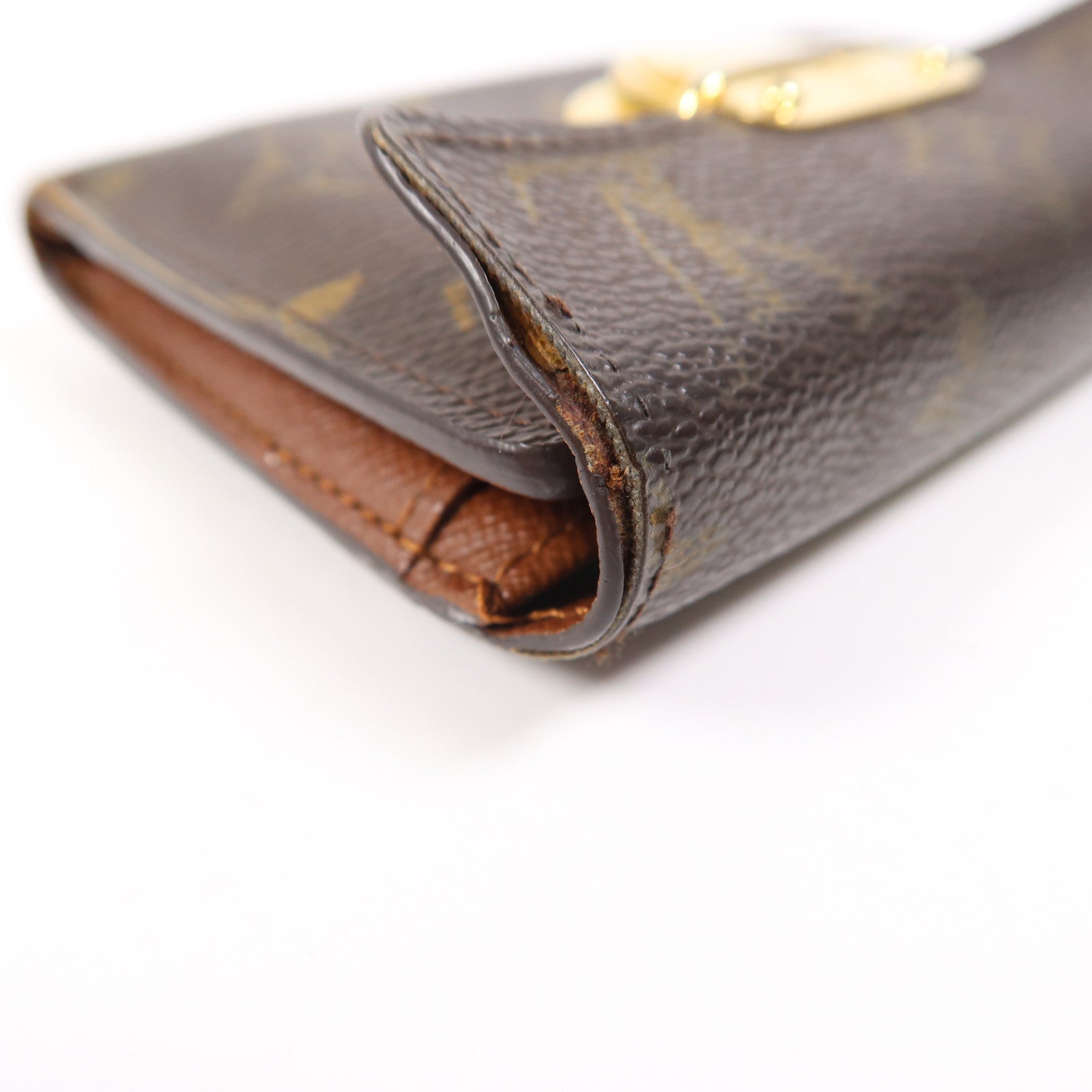 LOUIS VUITTON LV GHW Tri-fold Long Wallet Monogram M60003 Brown