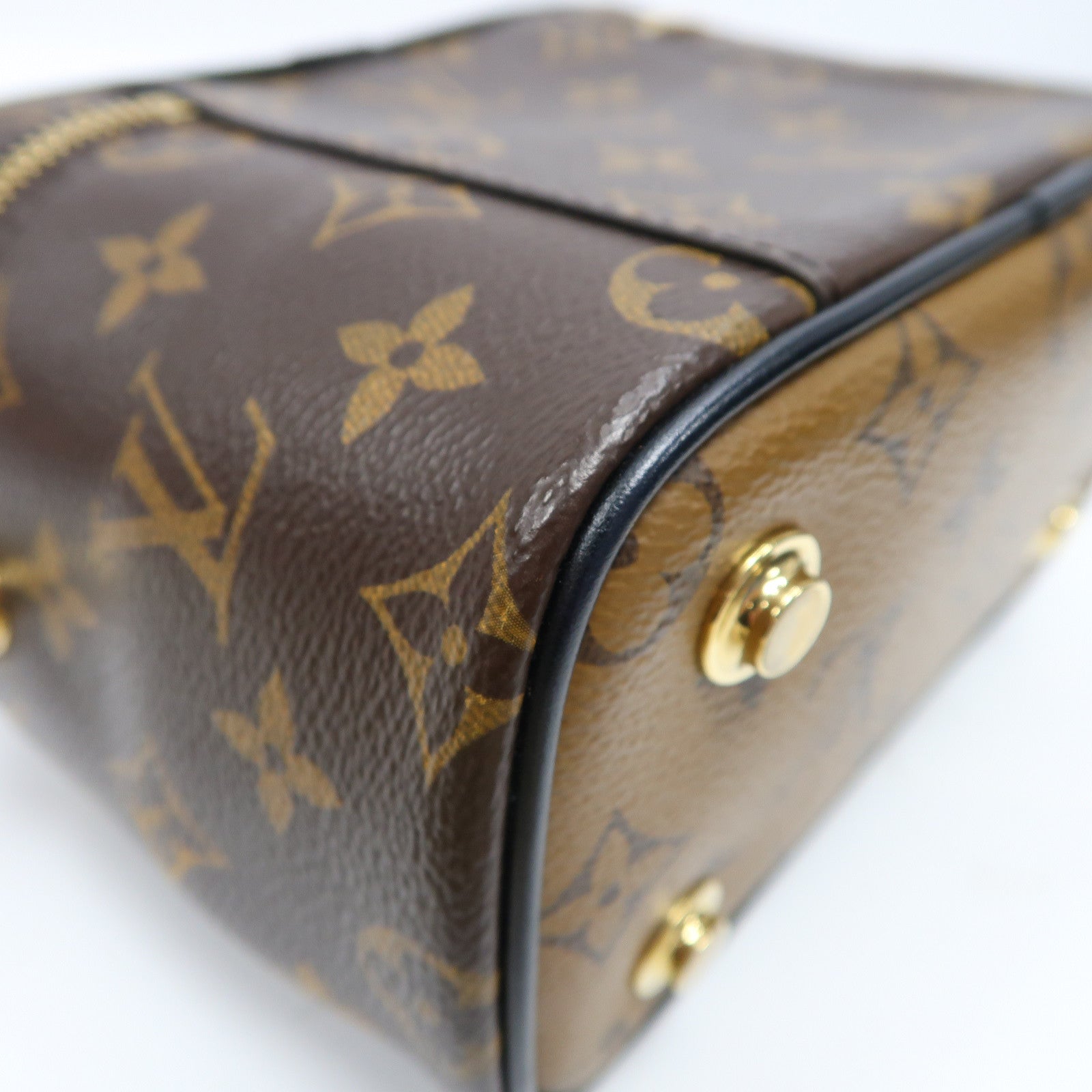 LOUIS VUITTON Monogram Vanity PM金扣手挽肩背兩用袋啡色