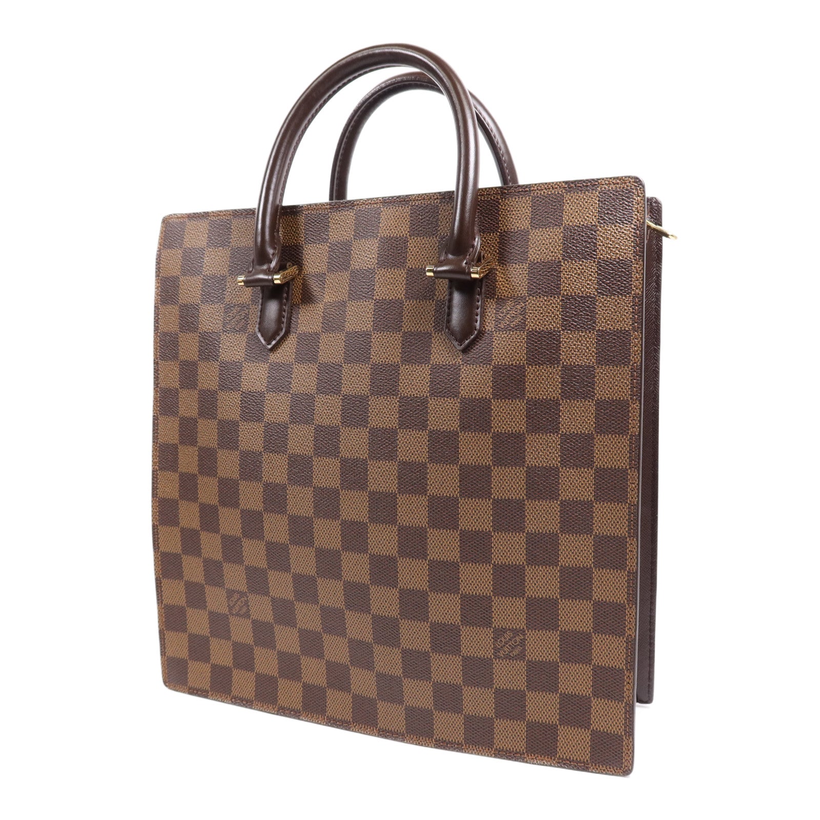 LOUIS VUITTON Damier Venice PM金扣手挽袋
