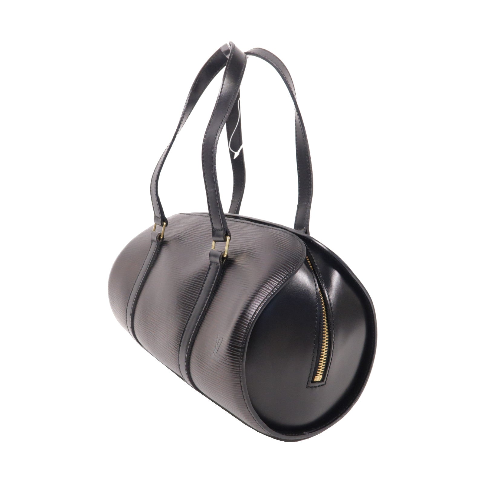 LOUIS VUITTON Epi Soufflot金扣手挽袋黑色