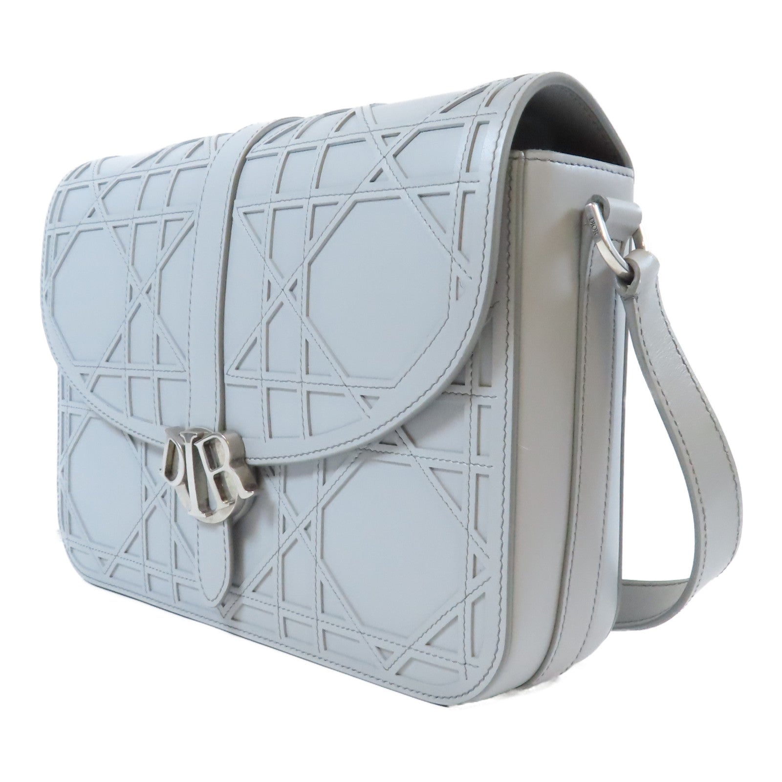 Dior 【激減優惠】牛皮皮革Shoulder Bag銀扣肩背袋灰色