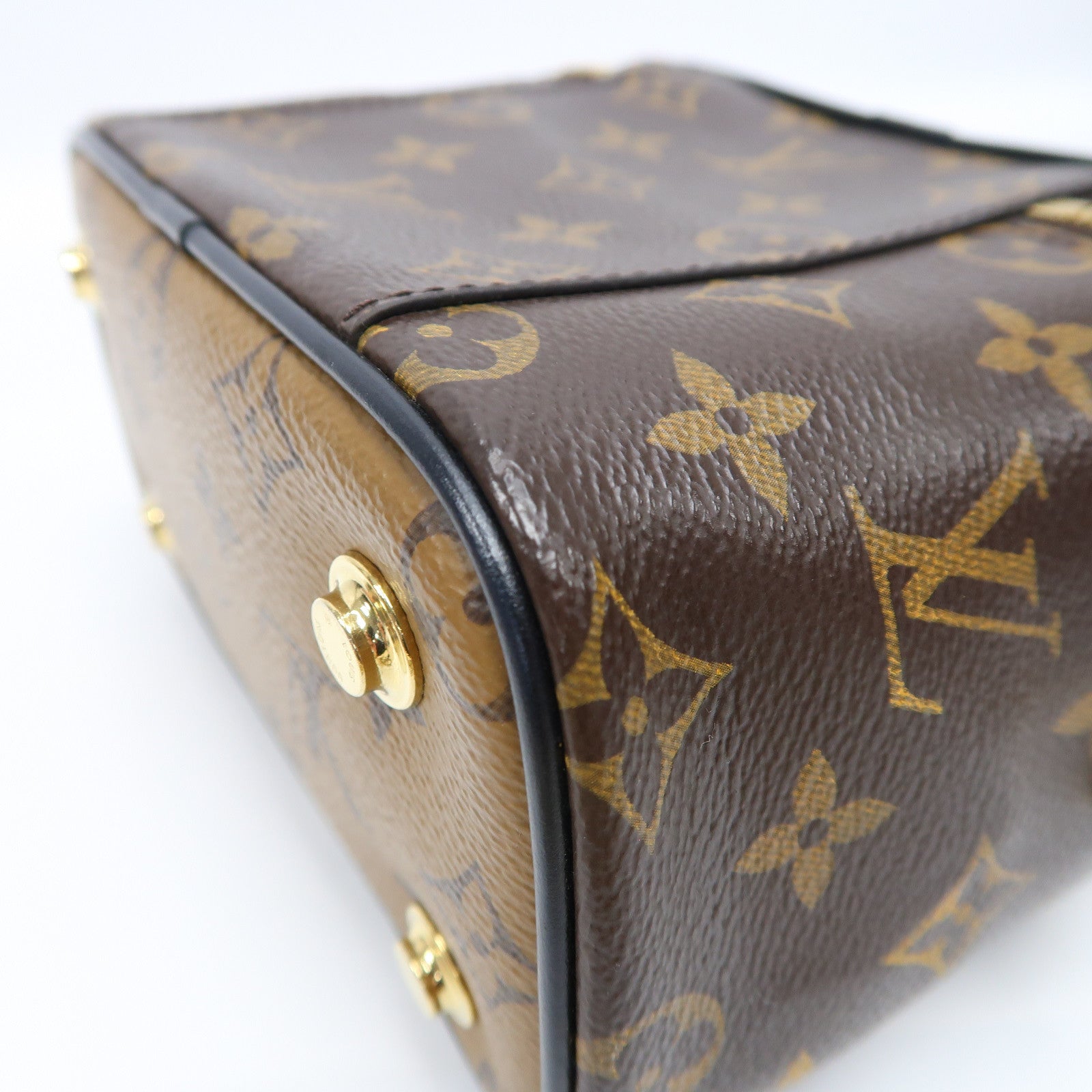 LOUIS VUITTON Monogram Vanity PM金扣手挽肩背兩用袋啡色