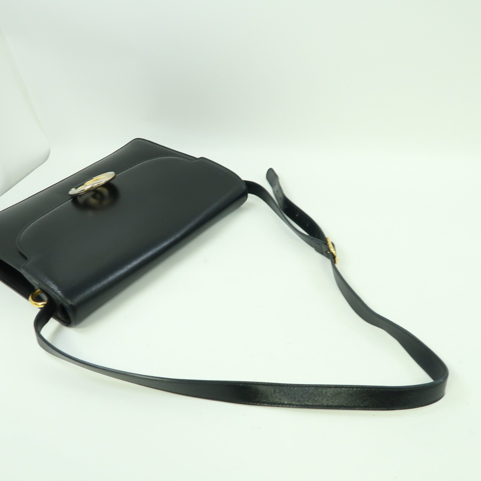 GUCCI 【激減優惠】牛皮皮革Shoulder Bag金扣肩背袋黑色