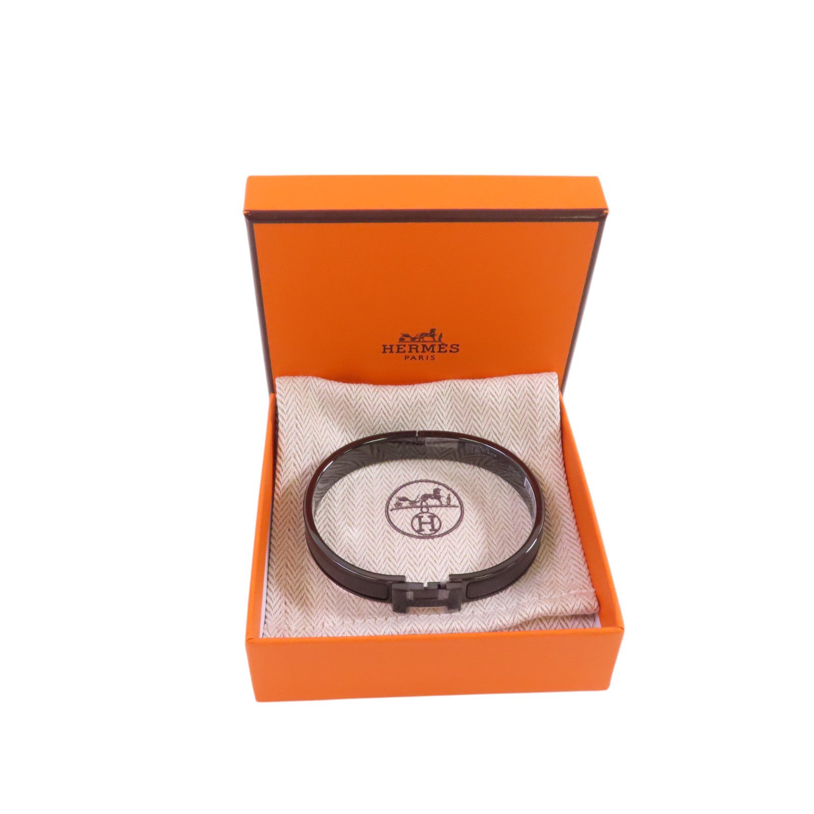HERMES 金屬/琺瑯Clic HH So Black Bracelet手鐲