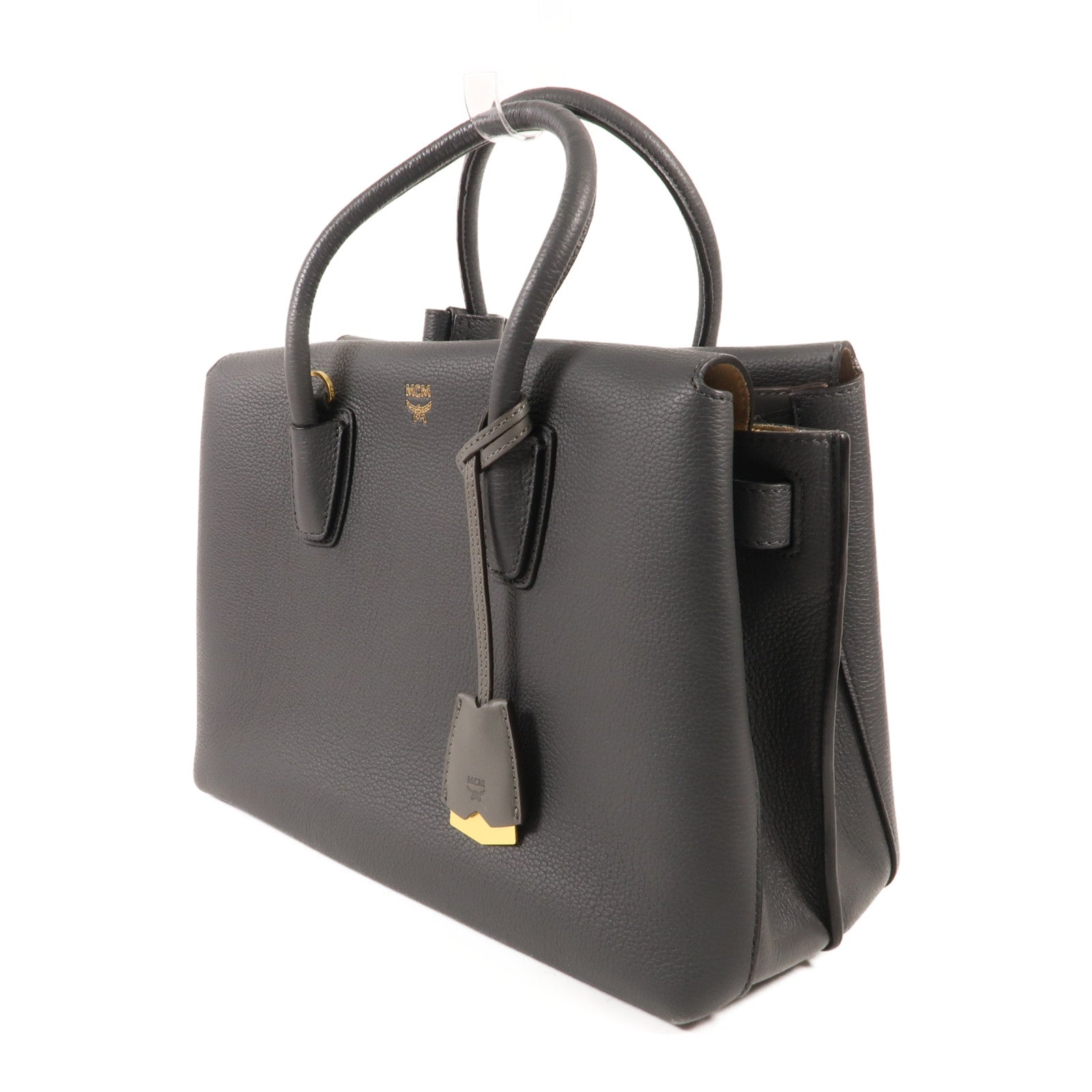 MCM 牛皮皮革Shoulder Bag金扣手挽肩背兩用袋