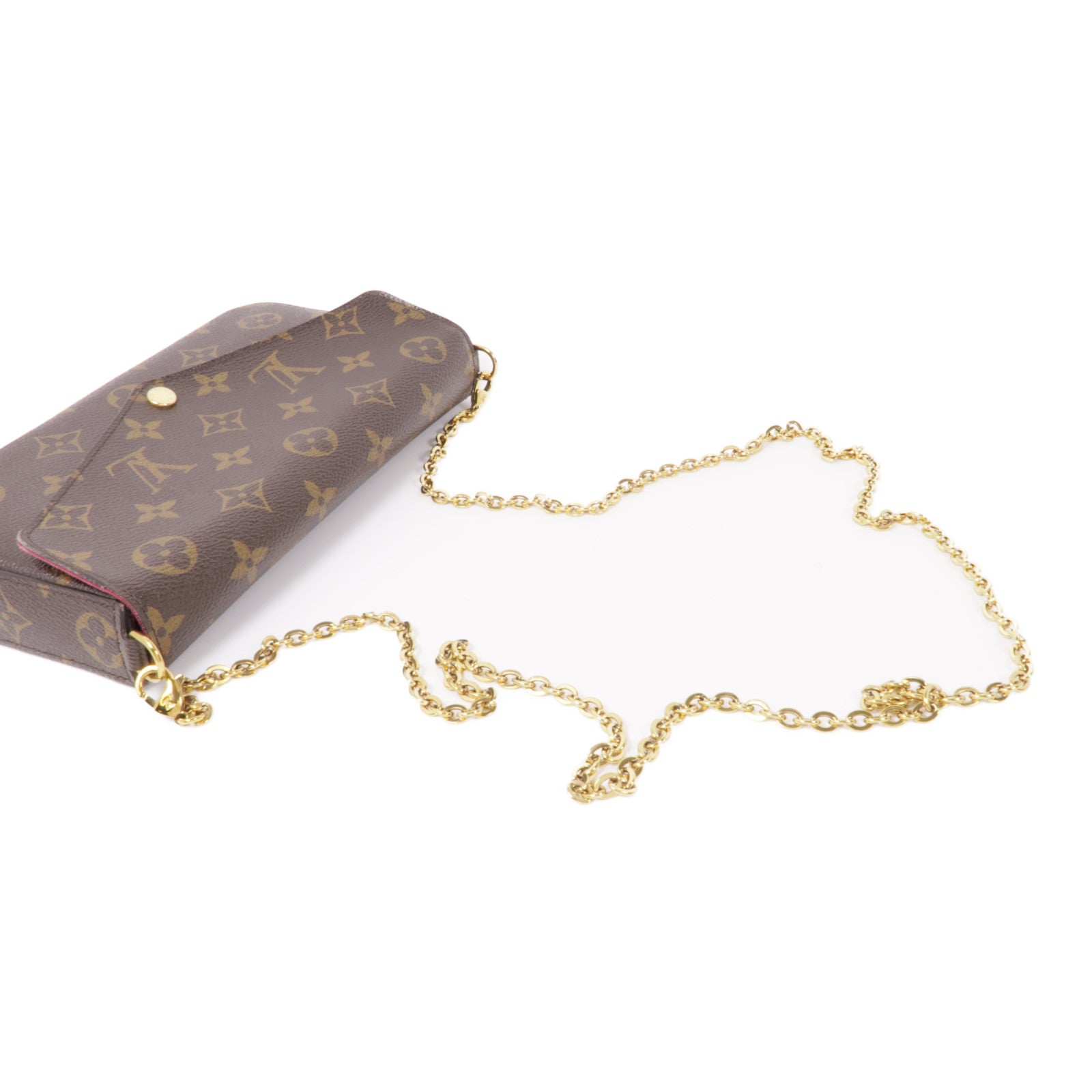 LOUIS VUITTON Monogram Pochette Felicie金扣鏈帶肩背袋