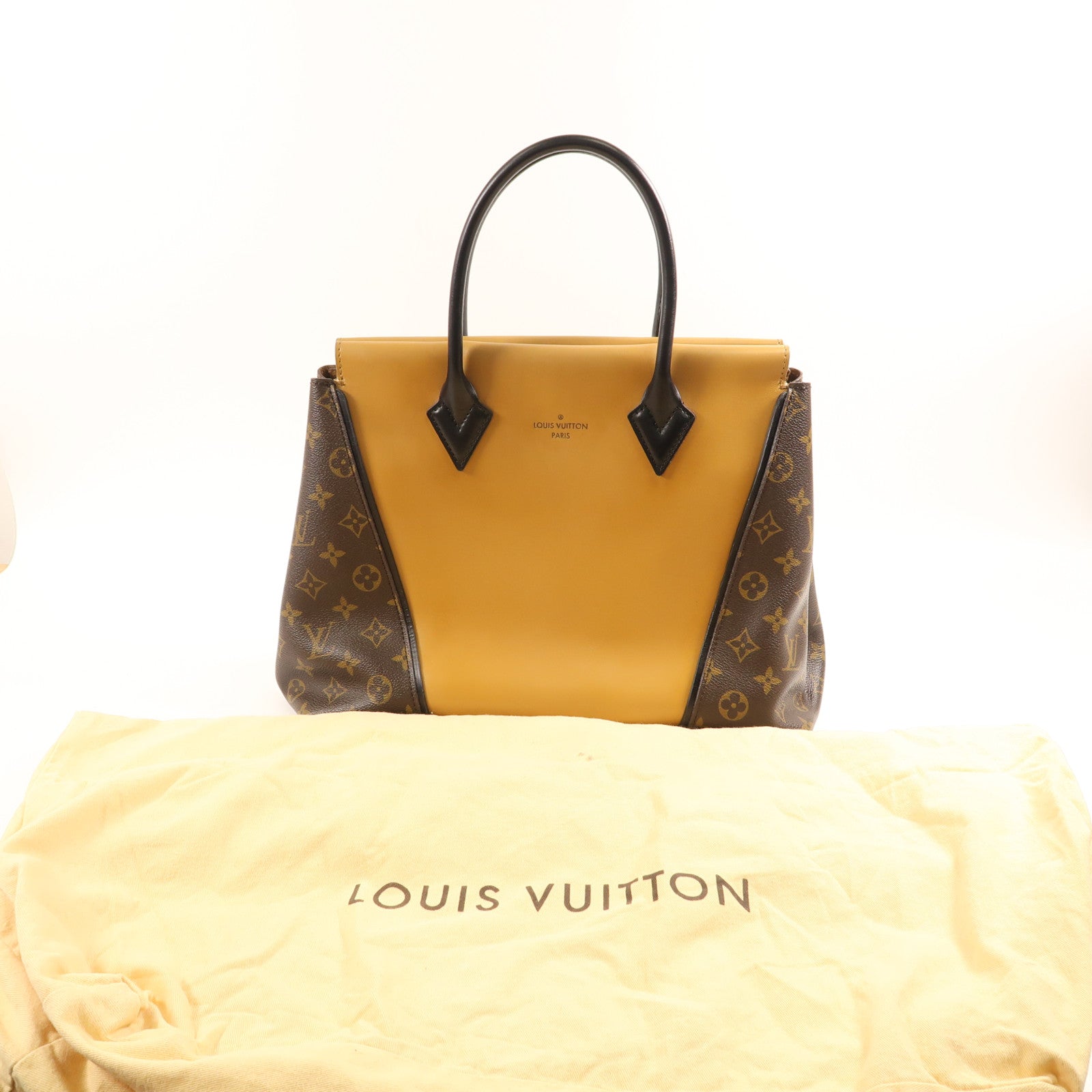 LOUIS VUITTON LV GHW Tote W PM Hand Bag M40941 Calfskin Leather Monogram Yellow