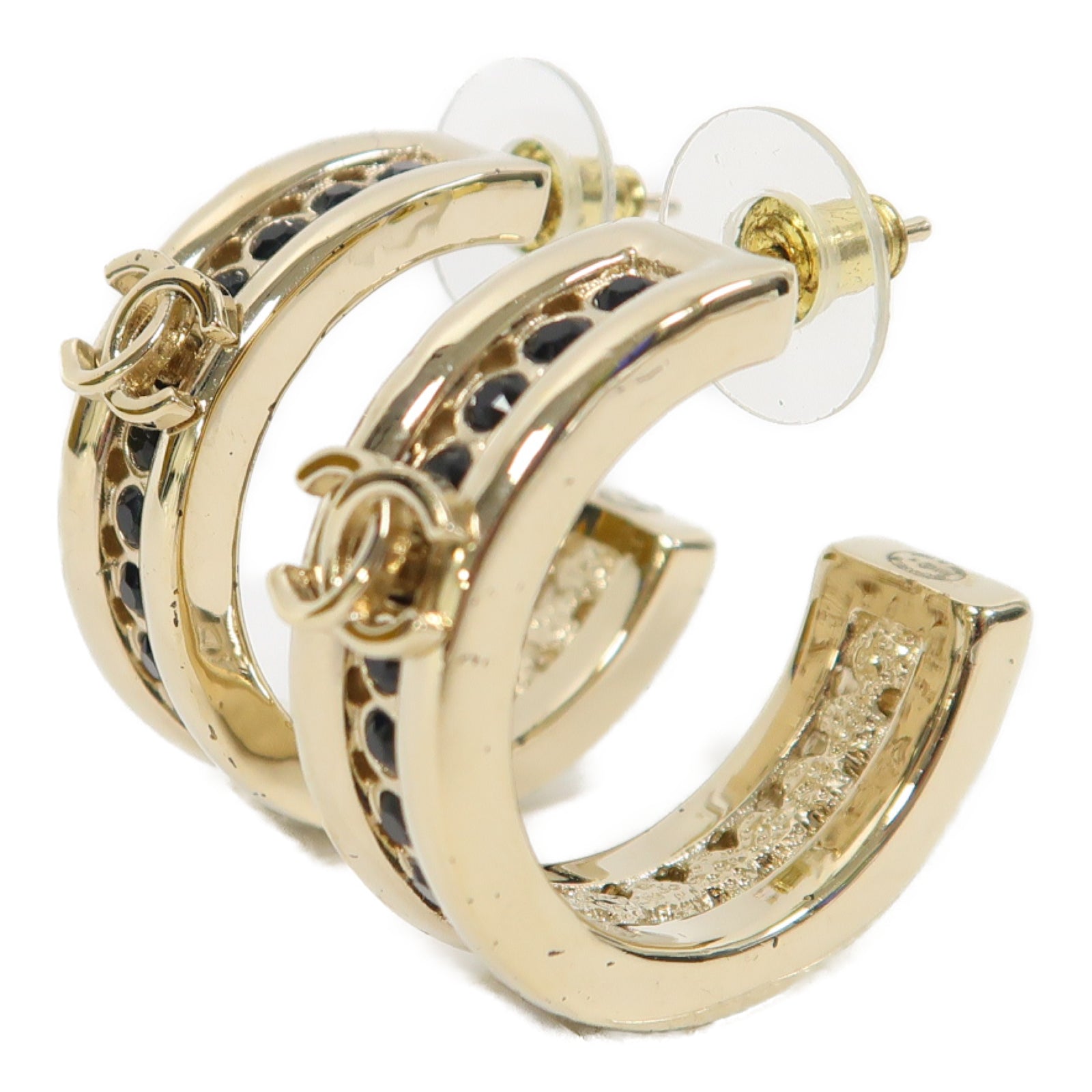 CHANEL 金屬Earrings耳環金色/黑色