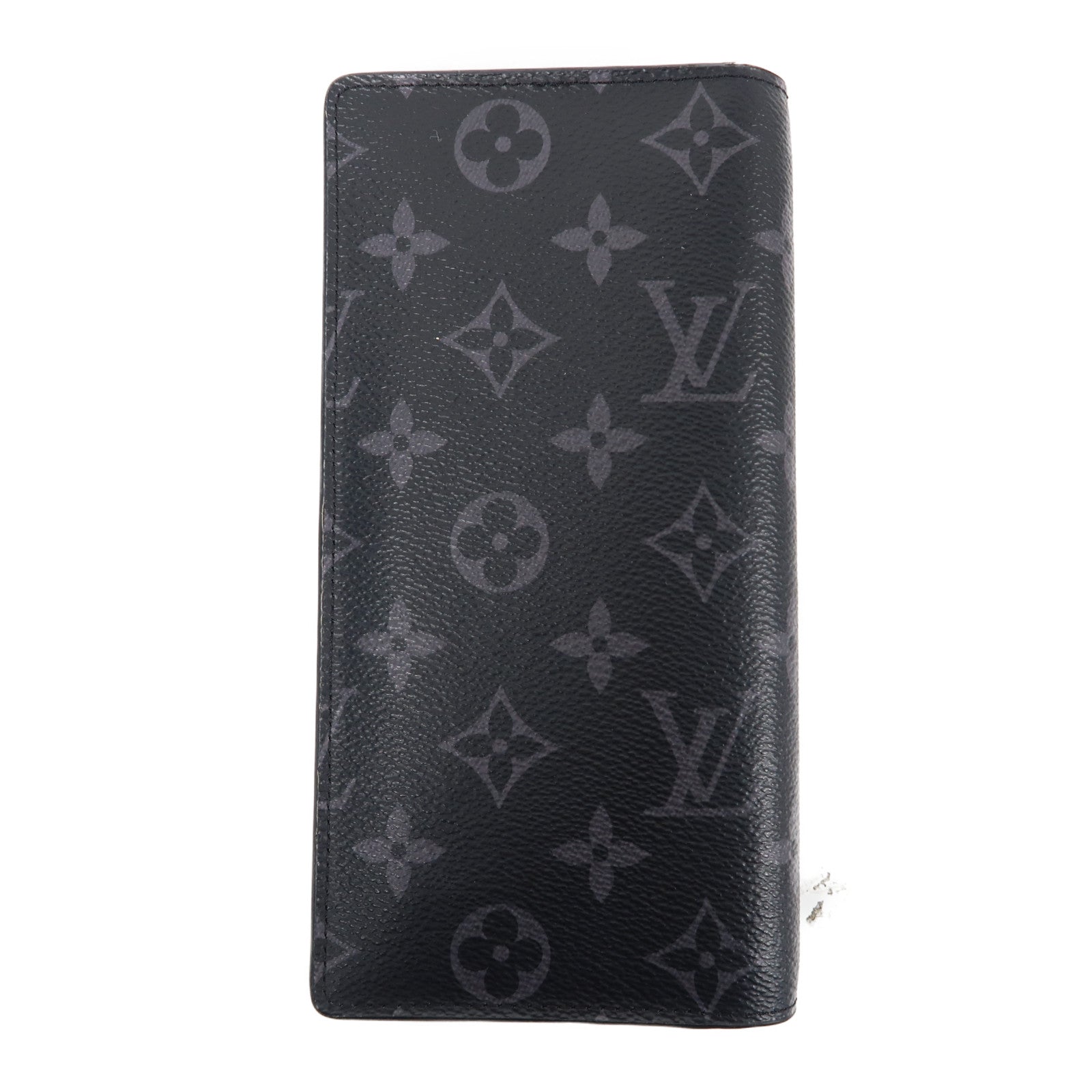 LOUIS VUITTON Monogram Eclipse Brazza Wallet銀扣長錢包黑色