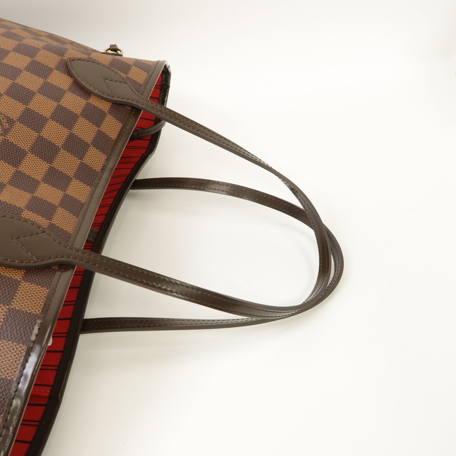 LOUIS VUITTON Damier Neverfull MM金扣肩背袋啡色