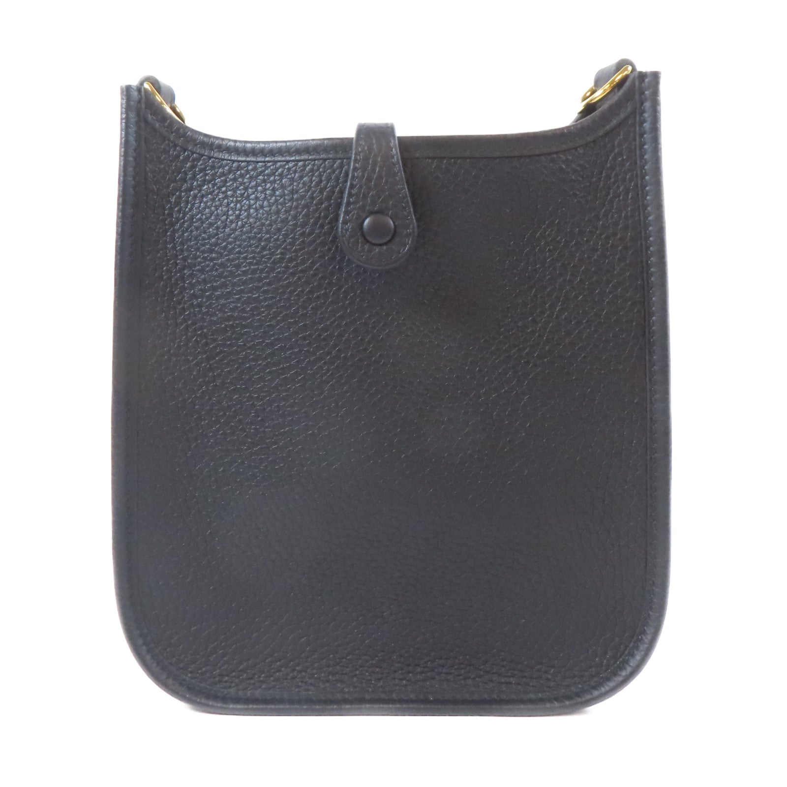 HERMES Clemence皮革Evelyne TPM金扣肩背袋Noir/黑色
