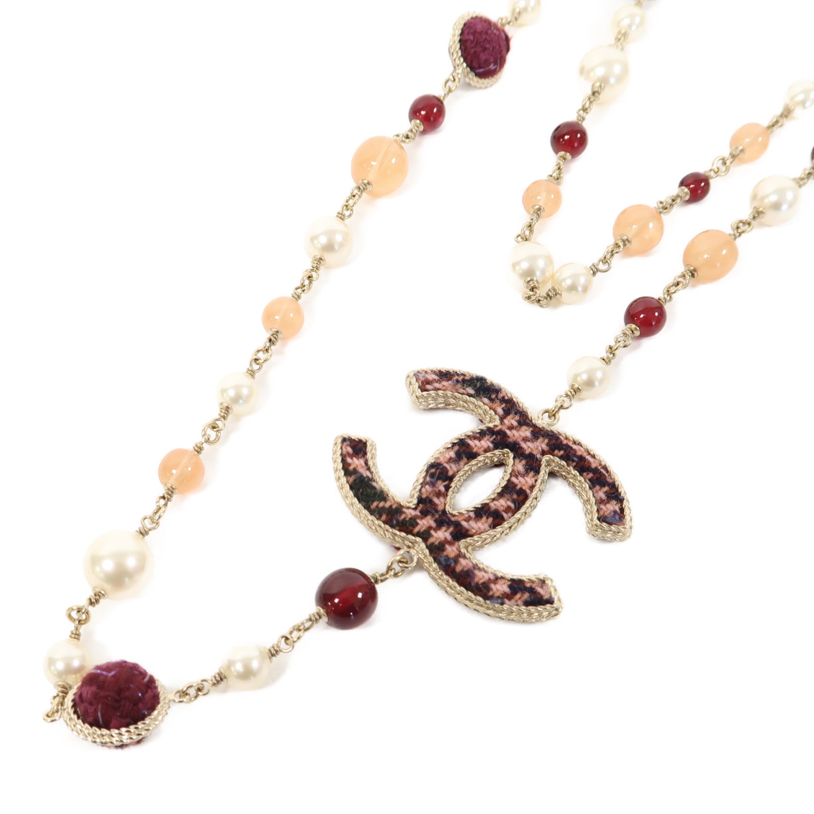 CHANEL 金屬Necklace項鍊紅色