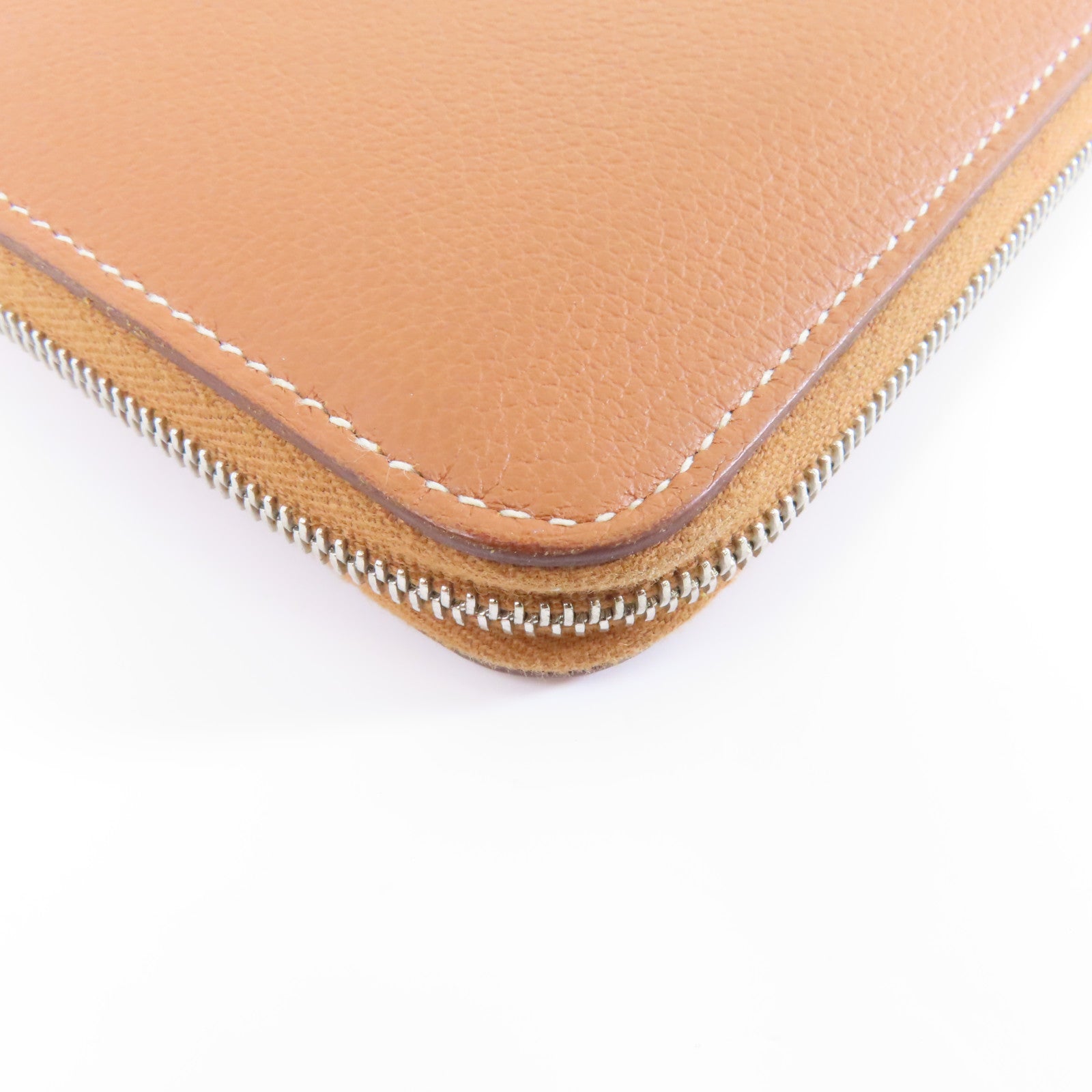 HERMES Evercolor皮革Silk in Compact Wallet銀扣錢包37 Gold經典駝色