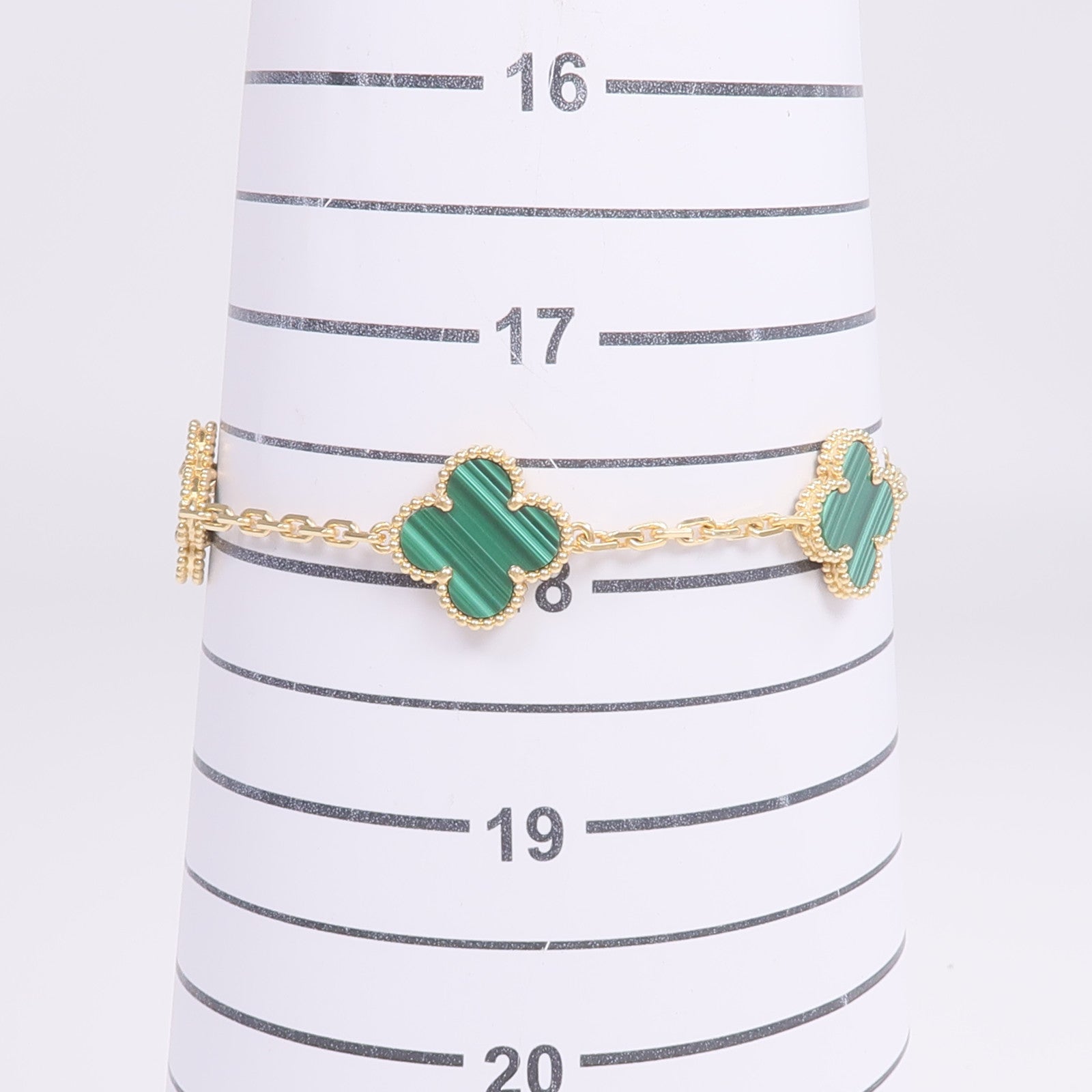 Van Cleef & Arpels 18K黃金Vintage Alhambra Bracelet孔雀石手鏈