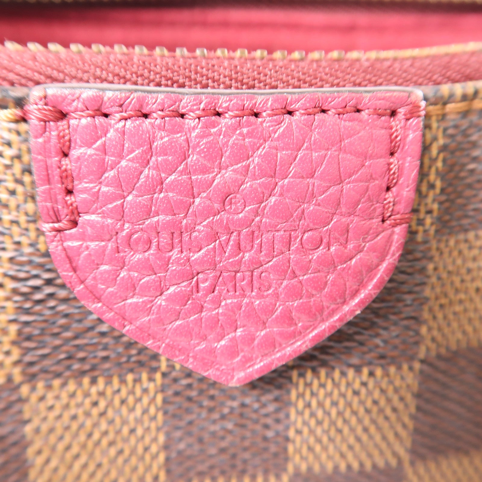 LOUIS VUITTON 【激減優惠】Damier Hyde Park金扣手挽肩背兩用袋棕色/紅色