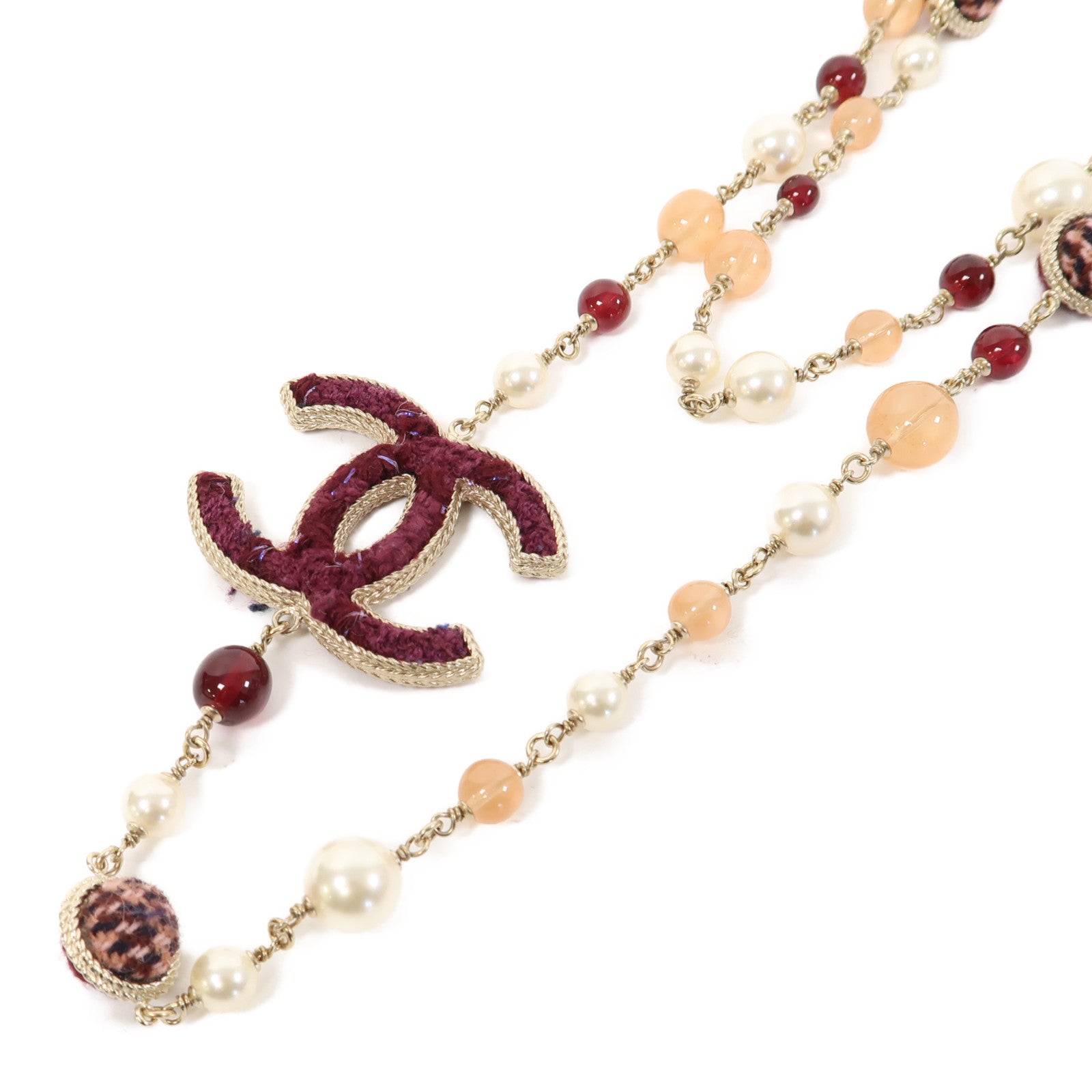 CHANEL 金屬Necklace項鍊紅色