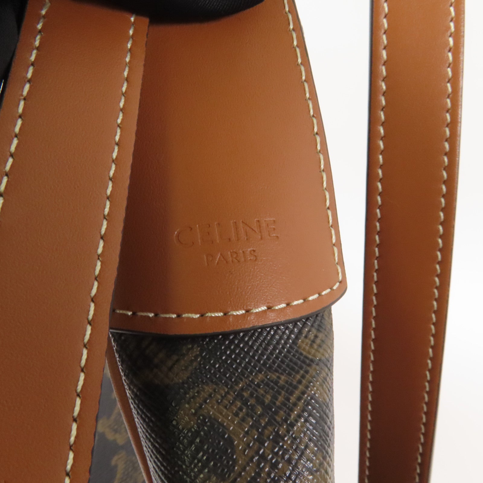 CELINE 塗層帆布Heloise Hobo金扣肩背袋