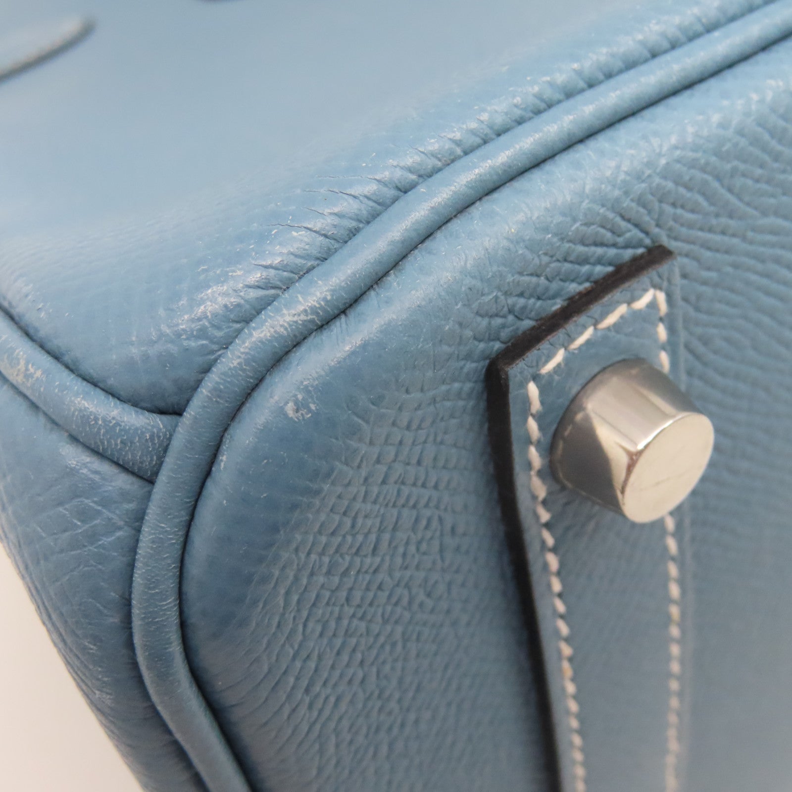 HERMES 【清倉大減價】Epsom皮革Birkin 30銀扣手挽袋牛仔藍色