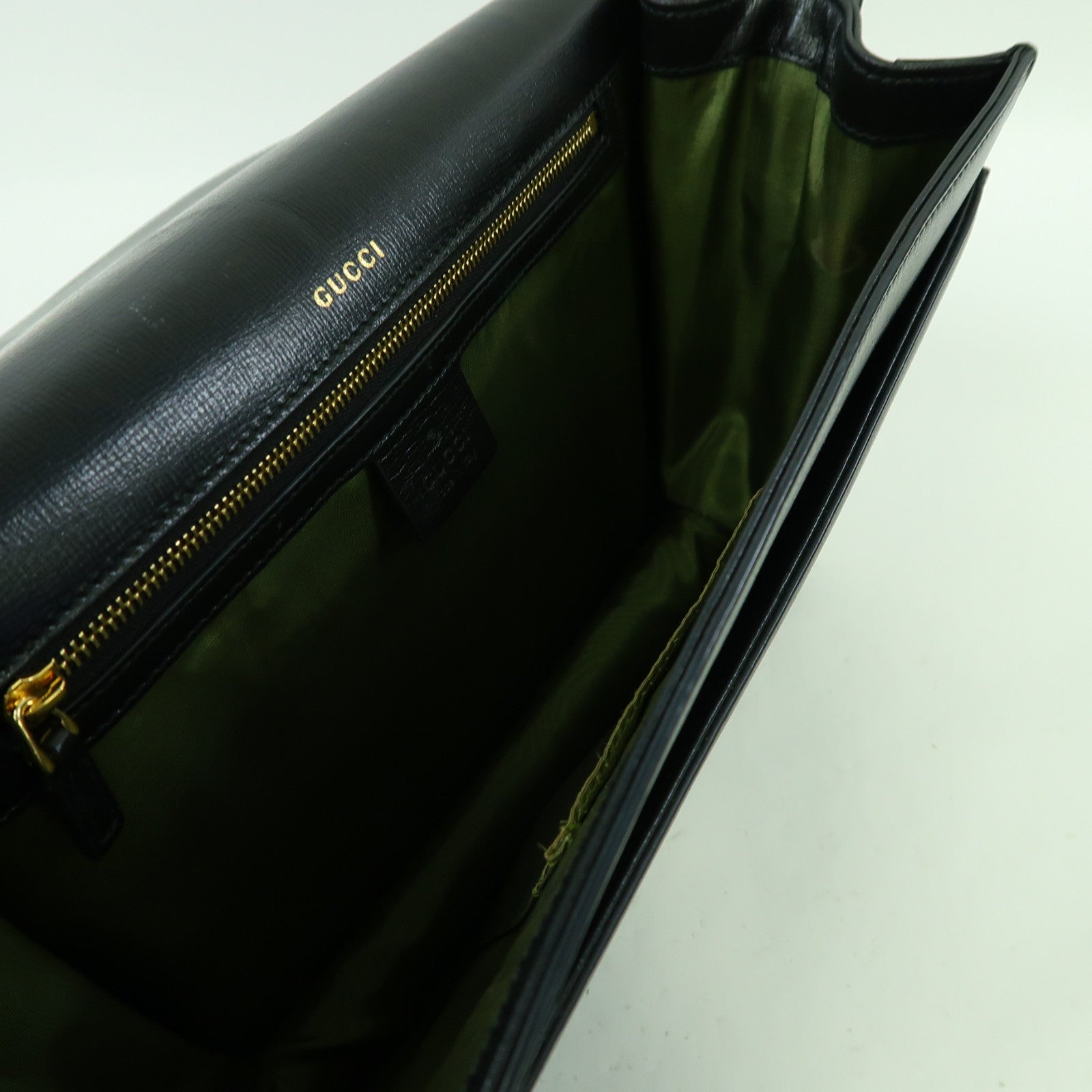 GUCCI 【激減優惠】牛皮皮革Shoulder Bag金扣肩背袋黑色