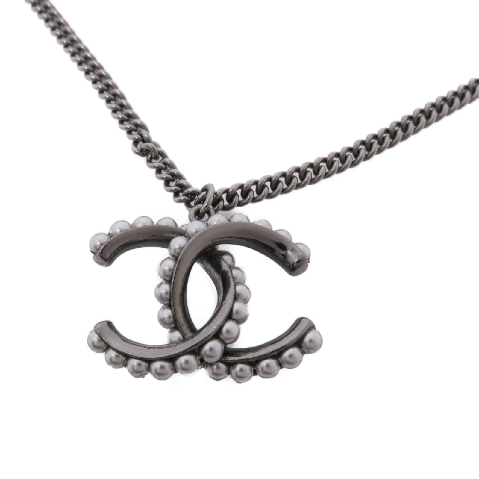 CHANEL PVC/金屬Necklace項鍊灰色/銀色
