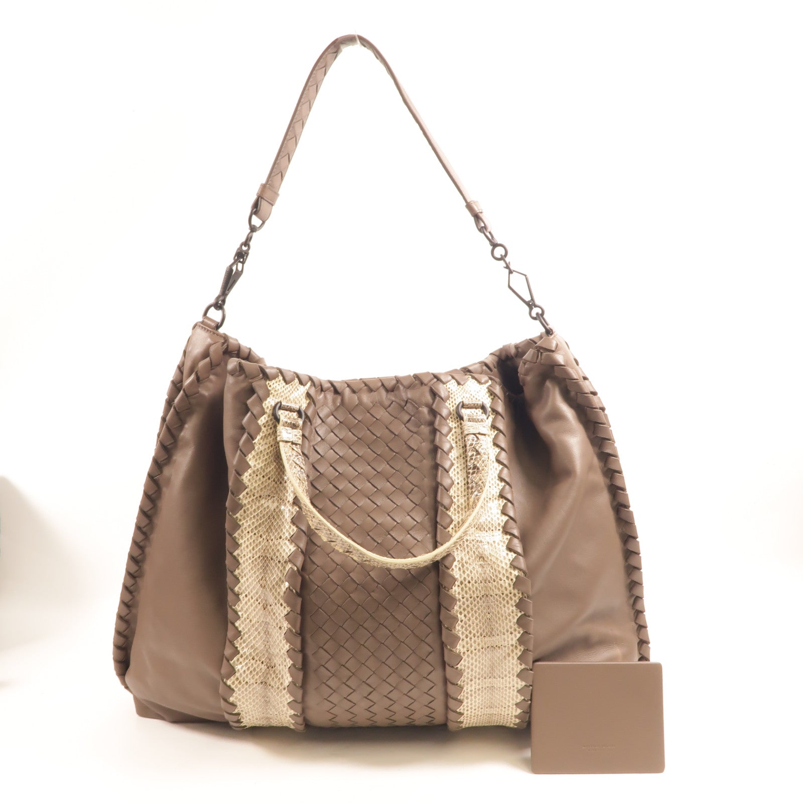 BOTTEGA VENETA 羊皮皮革/蛇皮皮革Tote Bag手挽肩背兩用袋