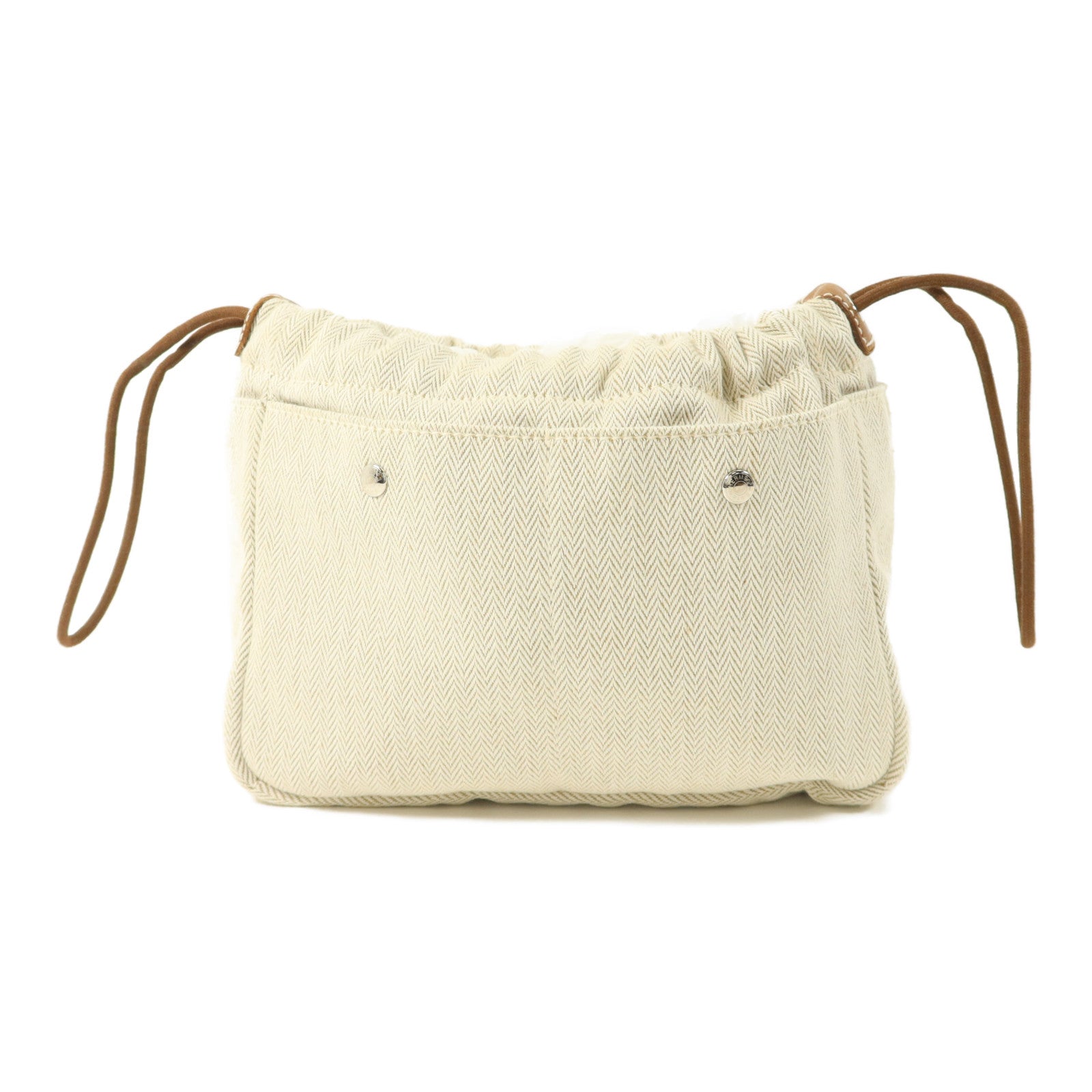 HERMES 帆布/Barenia皮革Fourbi 20 Pouch手拿包Naturel/Fauve