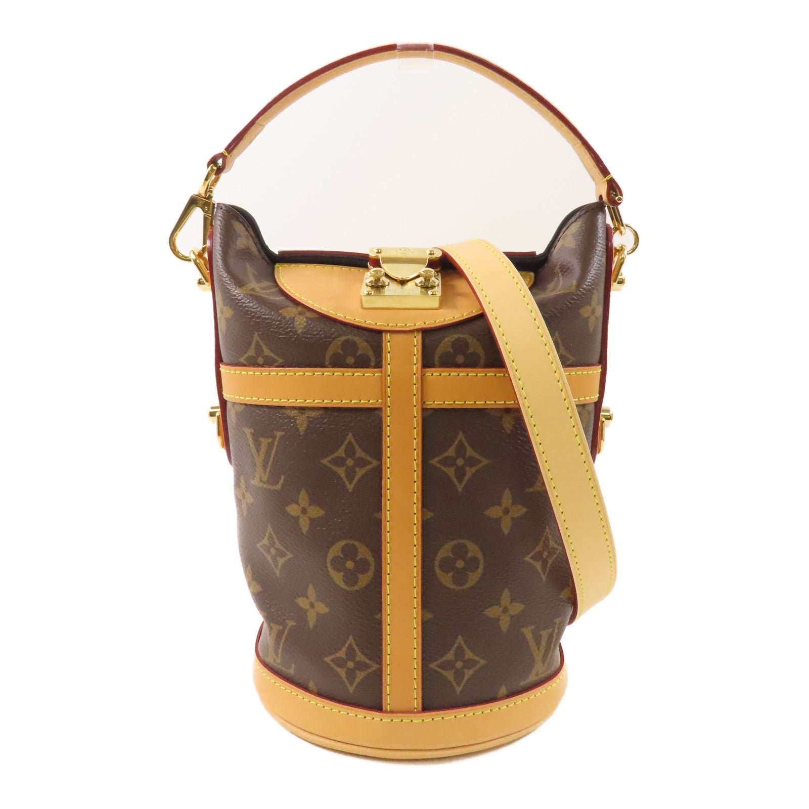 LOUIS VUITTON Monogram Duffle金扣手挽肩背兩用袋棕色