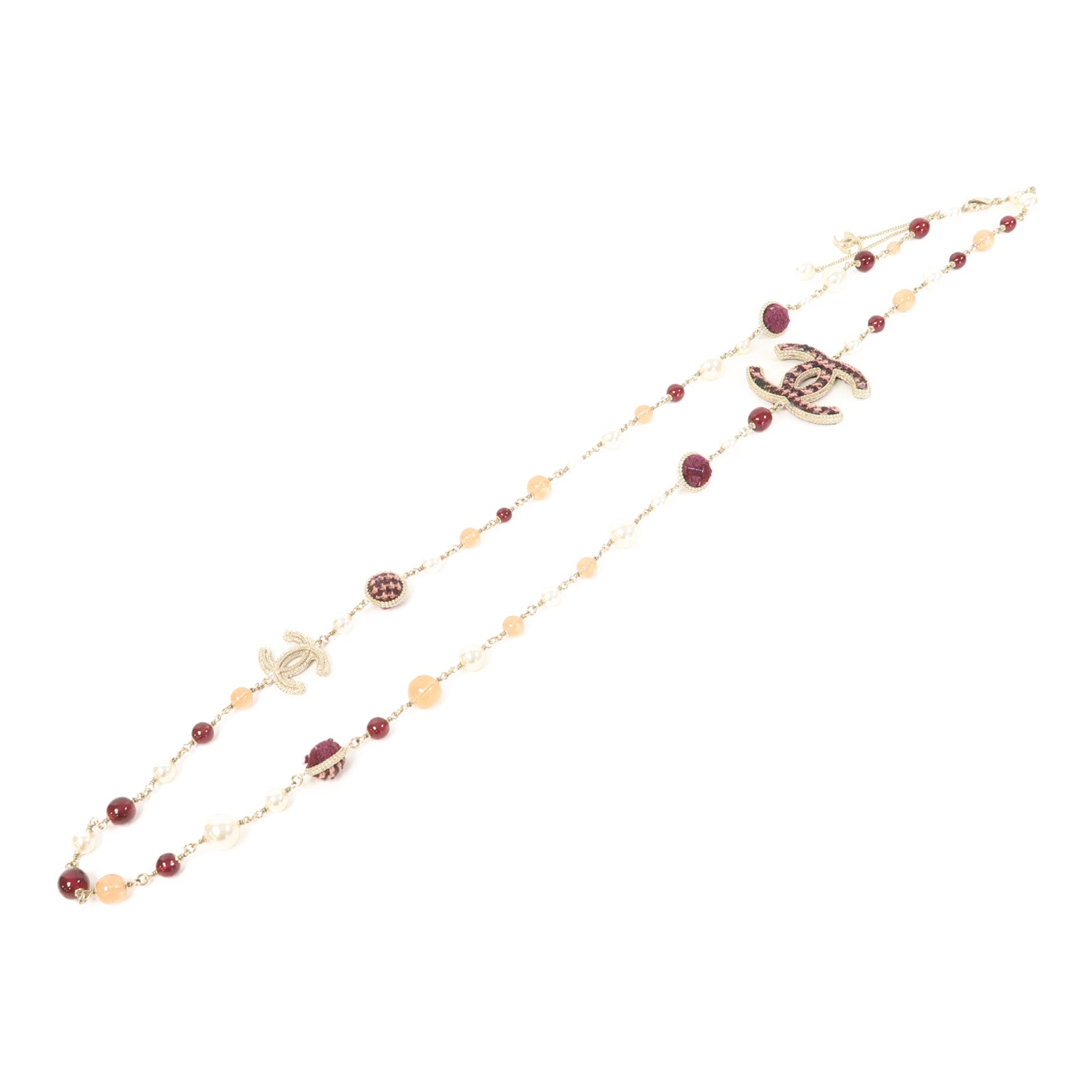 CHANEL 金屬Necklace項鍊紅色