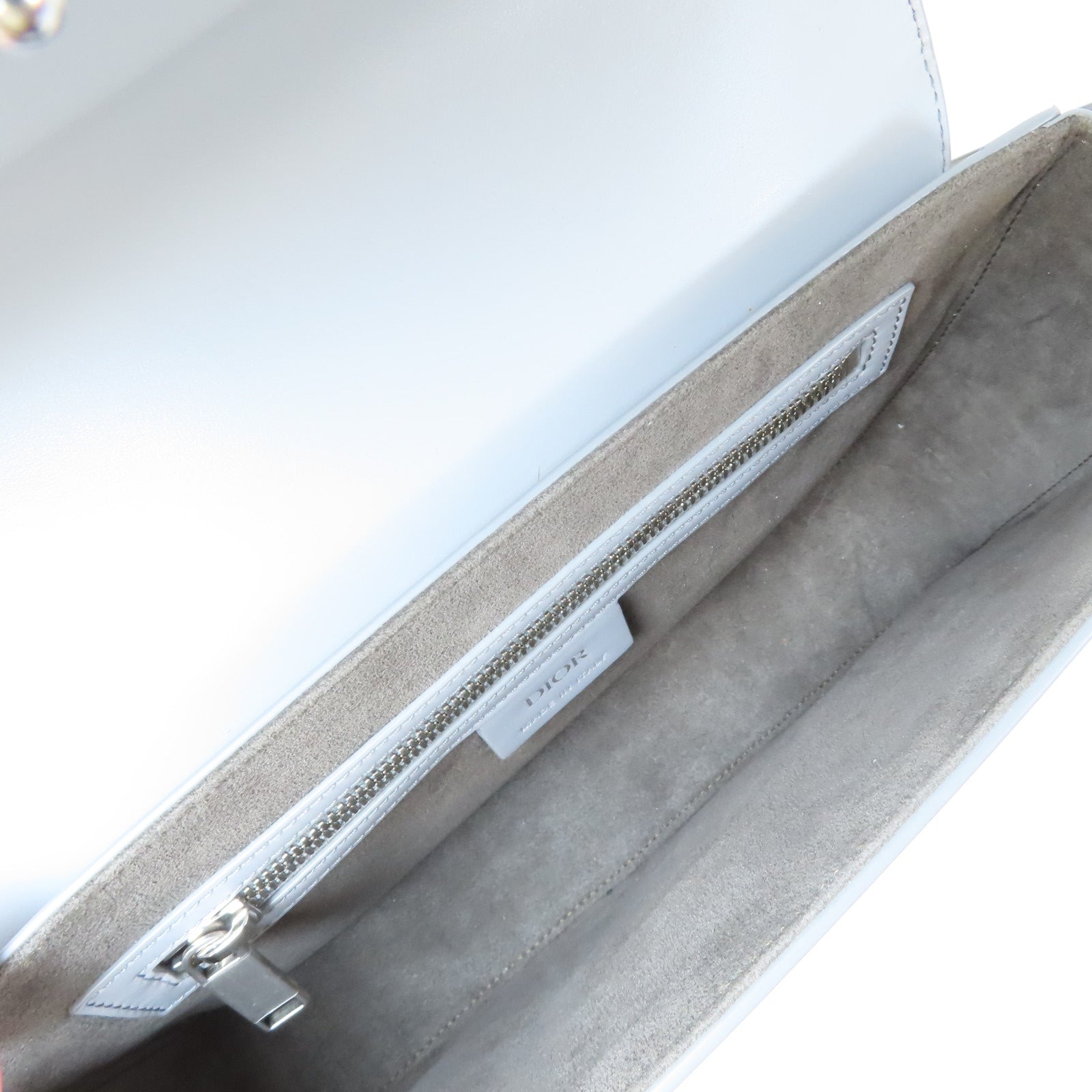 Dior 【激減優惠】牛皮皮革Shoulder Bag銀扣肩背袋灰色