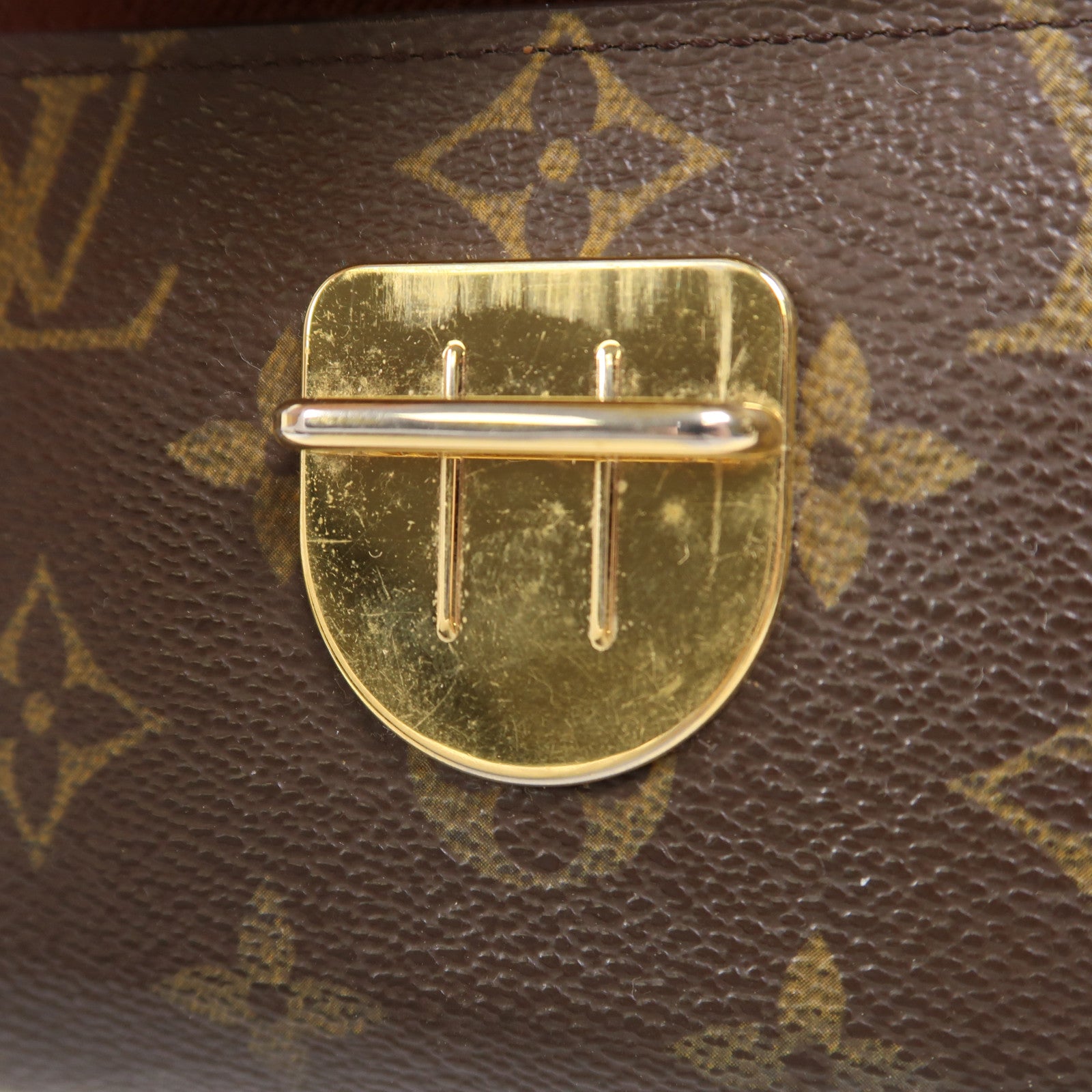 LOUIS VUITTON LV GHW Tri-fold Long Wallet Monogram M60003 Brown