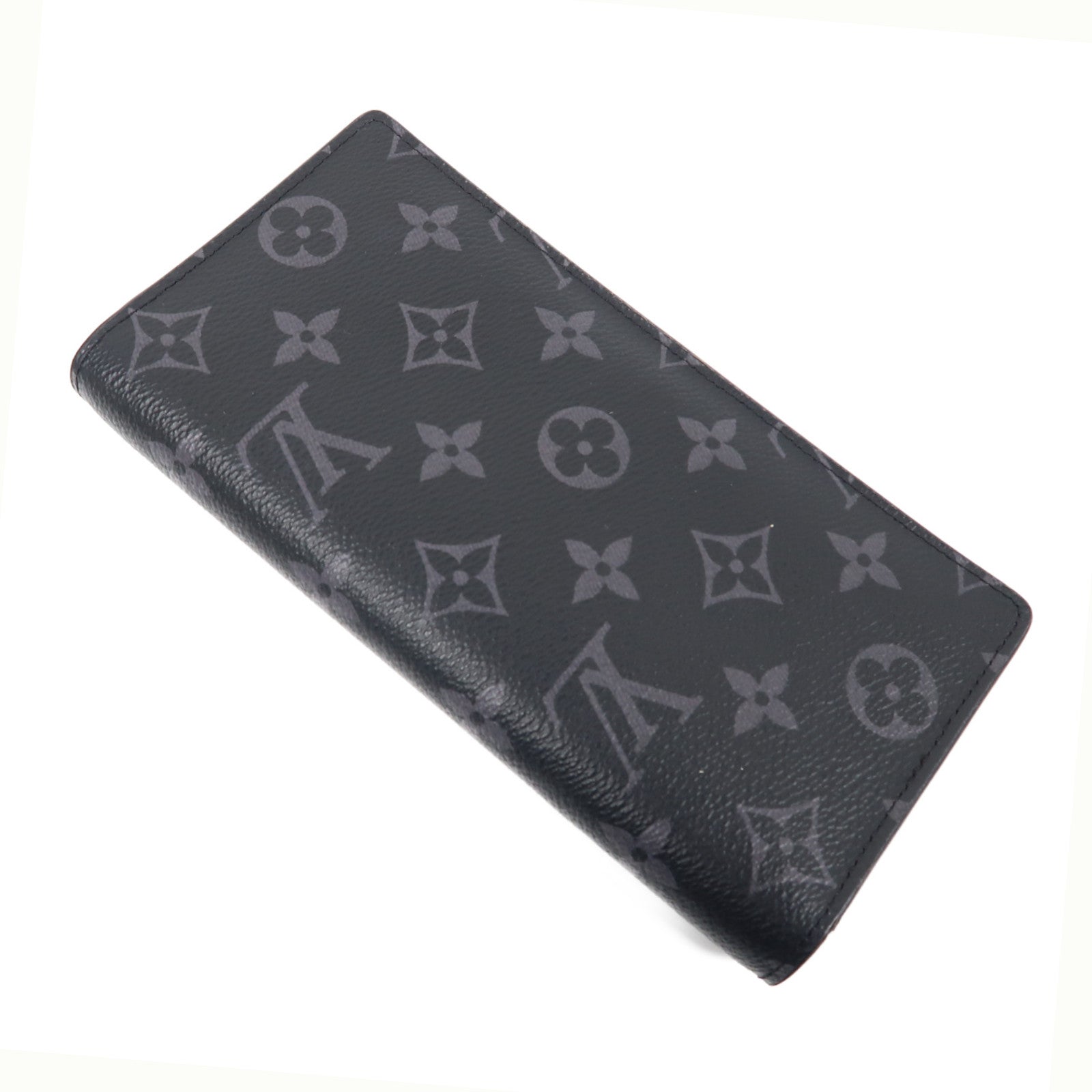 LOUIS VUITTON Monogram Eclipse Brazza Wallet銀扣長錢包黑色