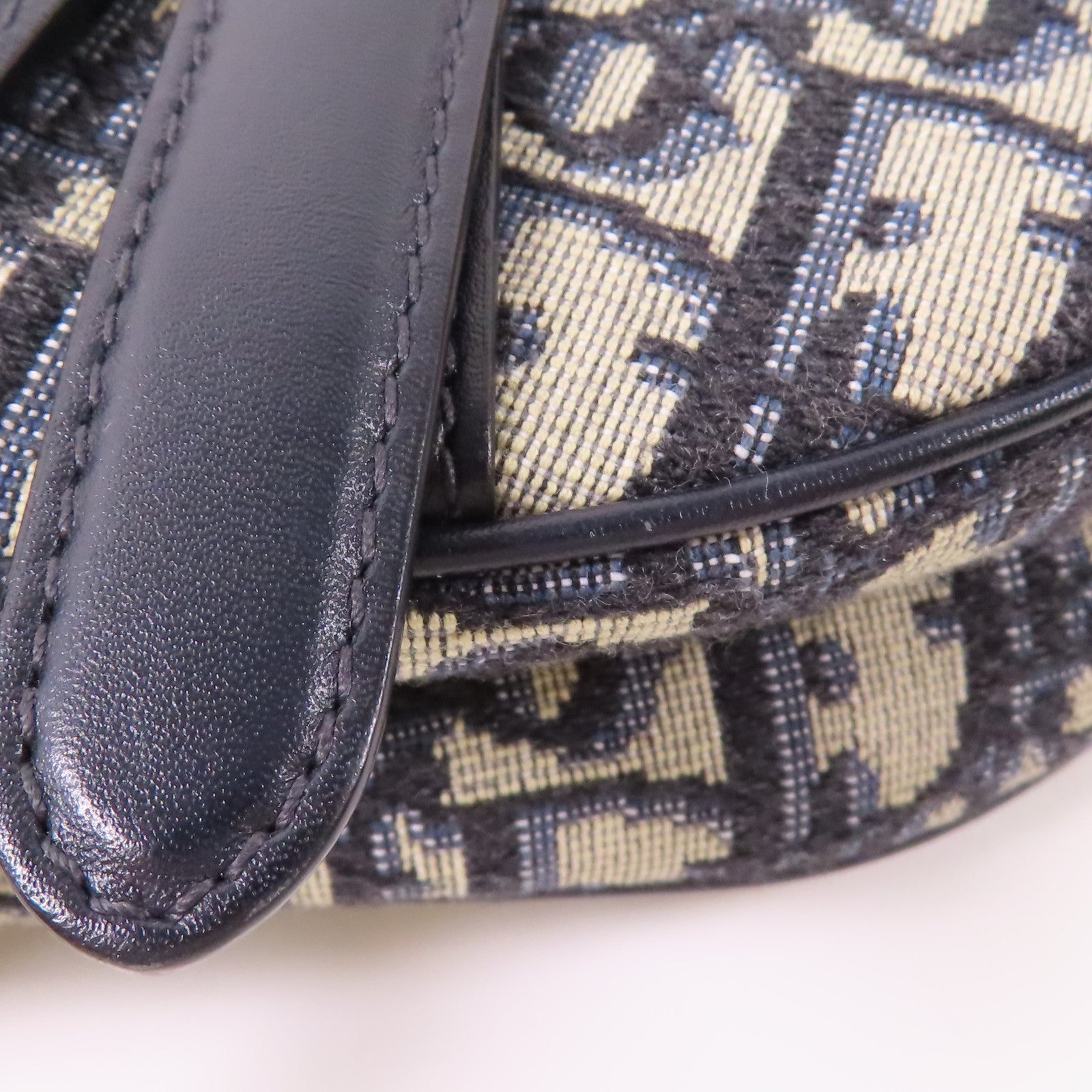 Dior 【激減優惠】帆布Mini Saddle金扣手挽袋