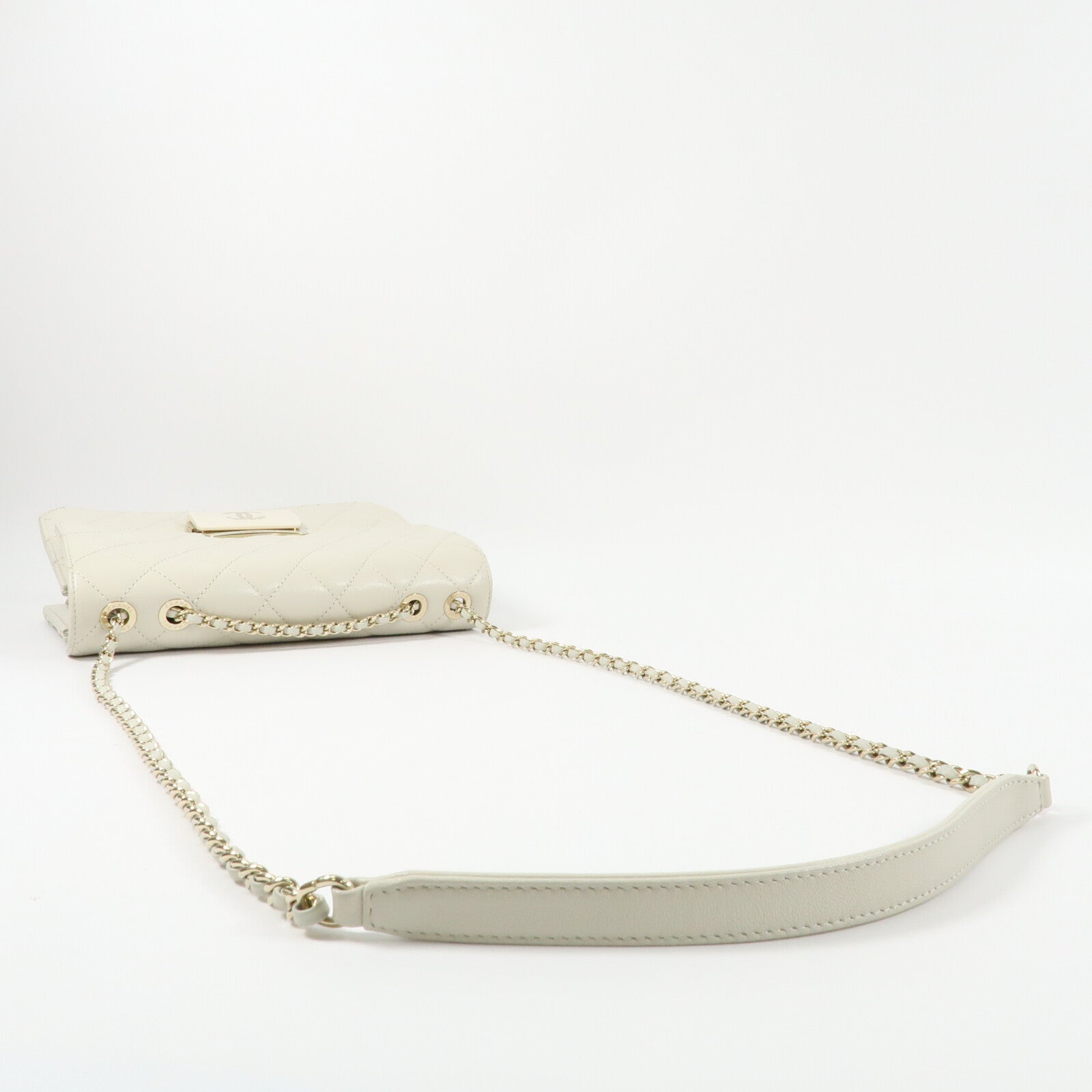 CHANEL 牛皮皮革Beauty Lock Flap Bag鏈帶肩背袋