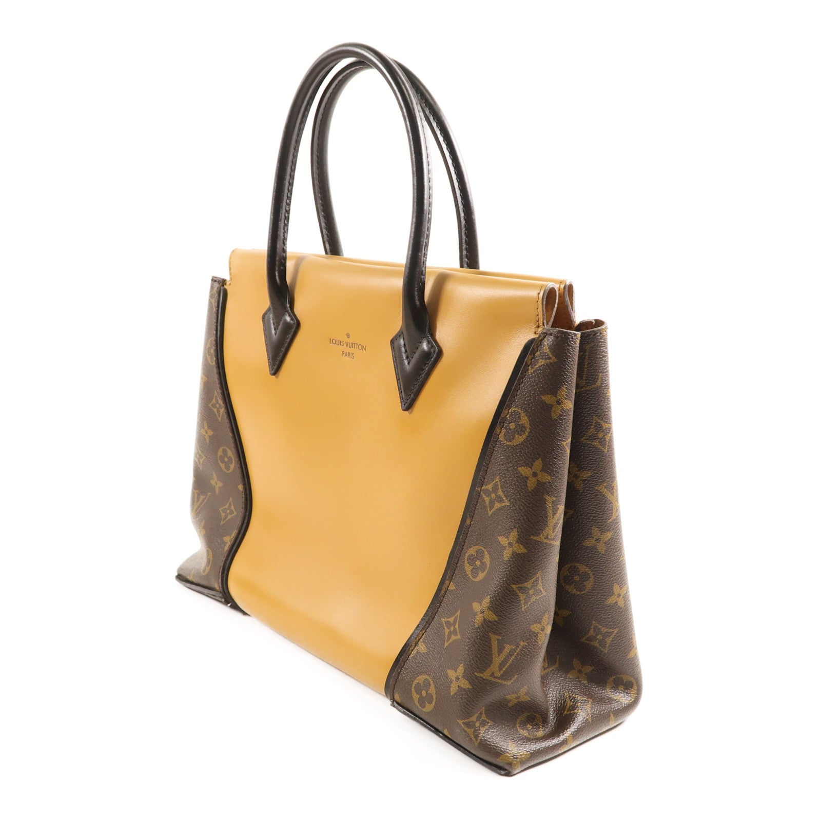 LOUIS VUITTON LV GHW Tote W PM Hand Bag M40941 Calfskin Leather Monogram Yellow
