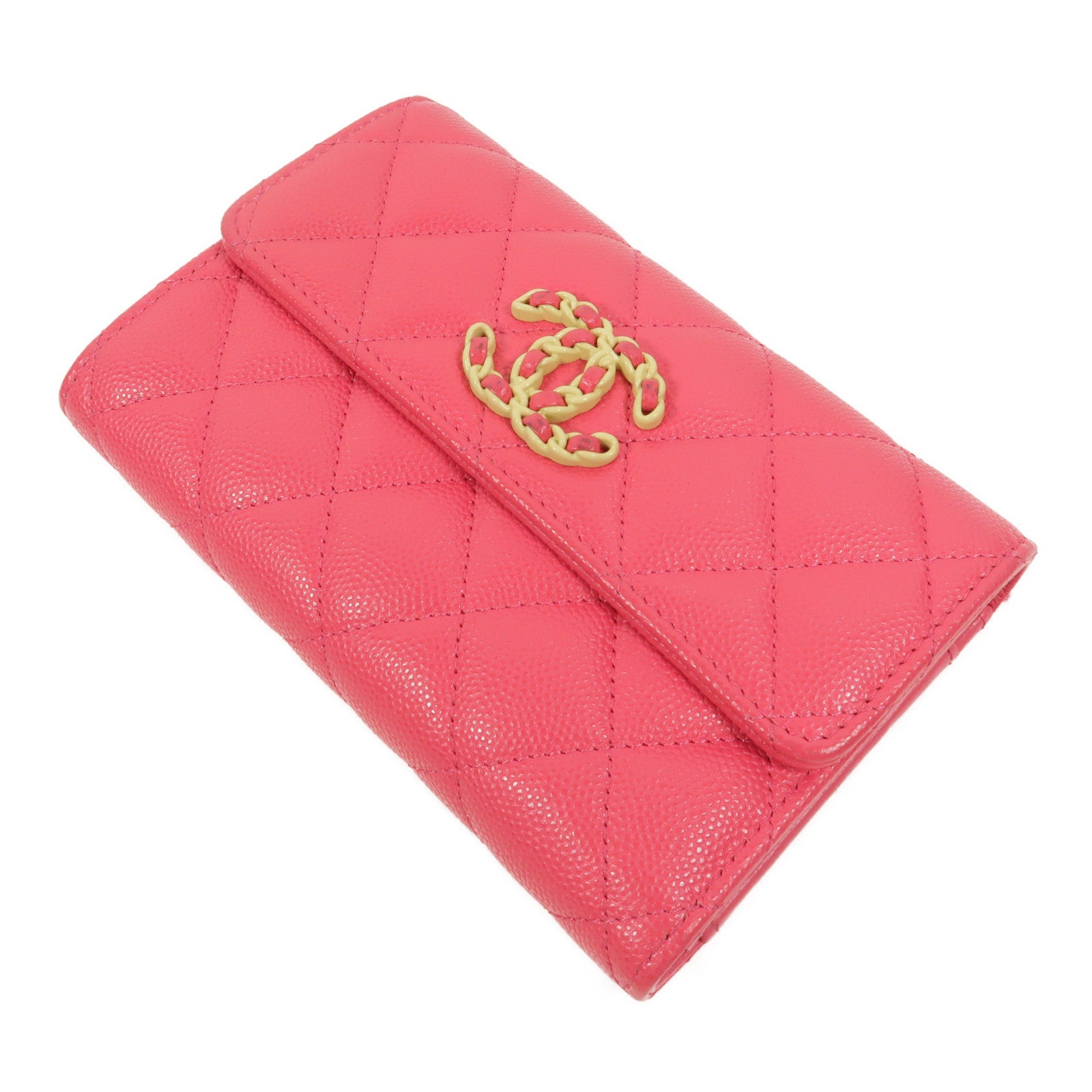 CHANEL 牛皮皮革C19 Wallet長錢包