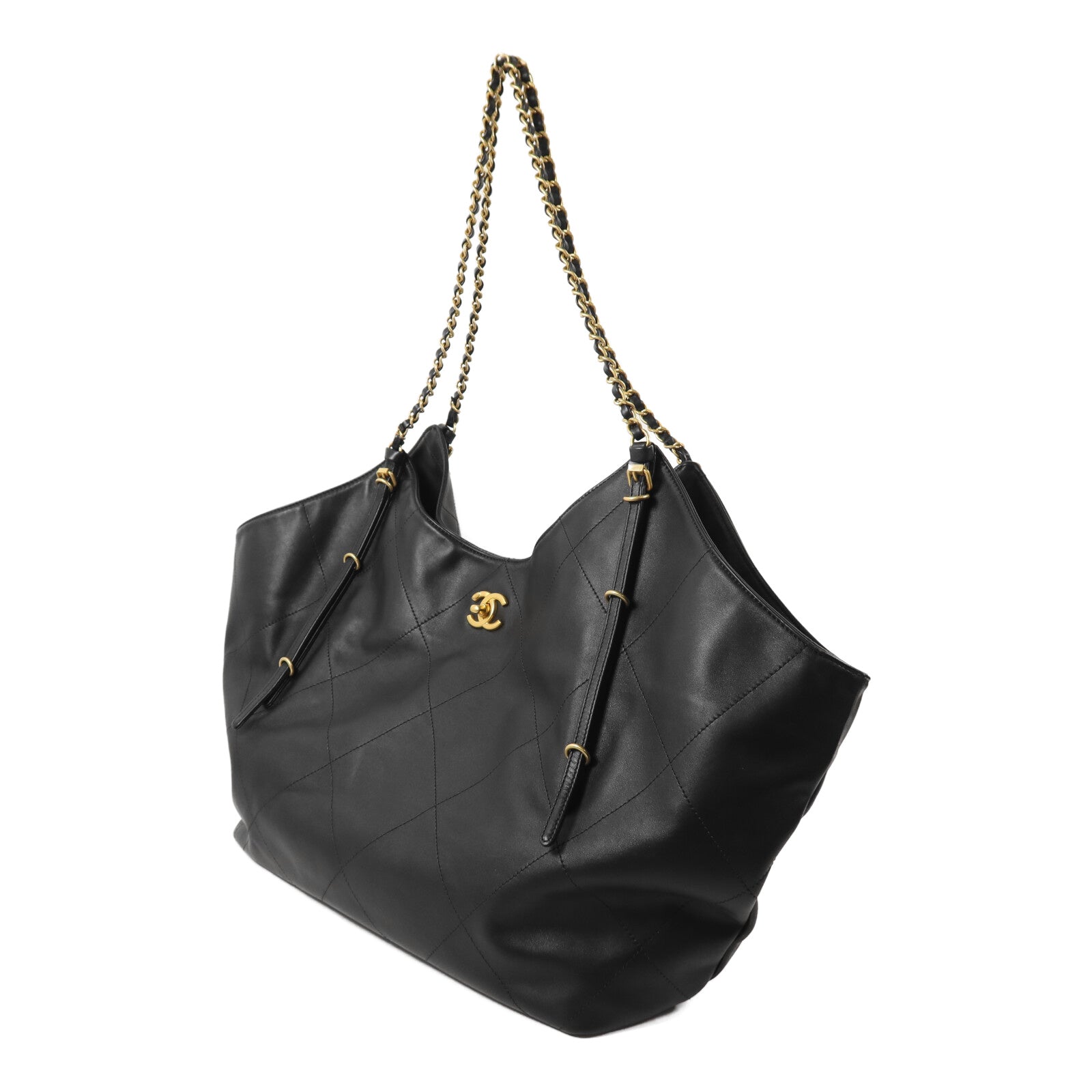 CHANEL 羊皮皮革25S Maxi Tote鏈帶手挽袋