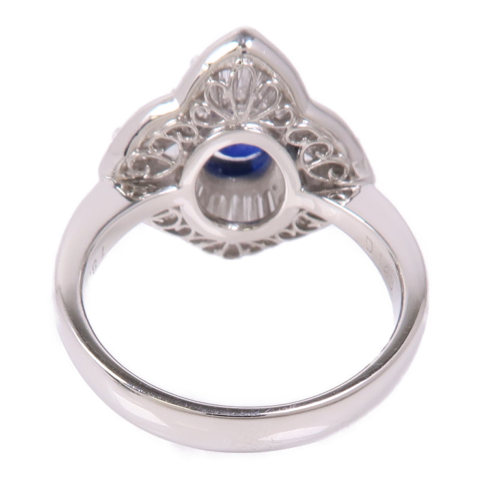 JEWELRY 【激減優惠】PT900鉑金Sapphire/Diamond Ring藍寶石/鑽石戒指US#6