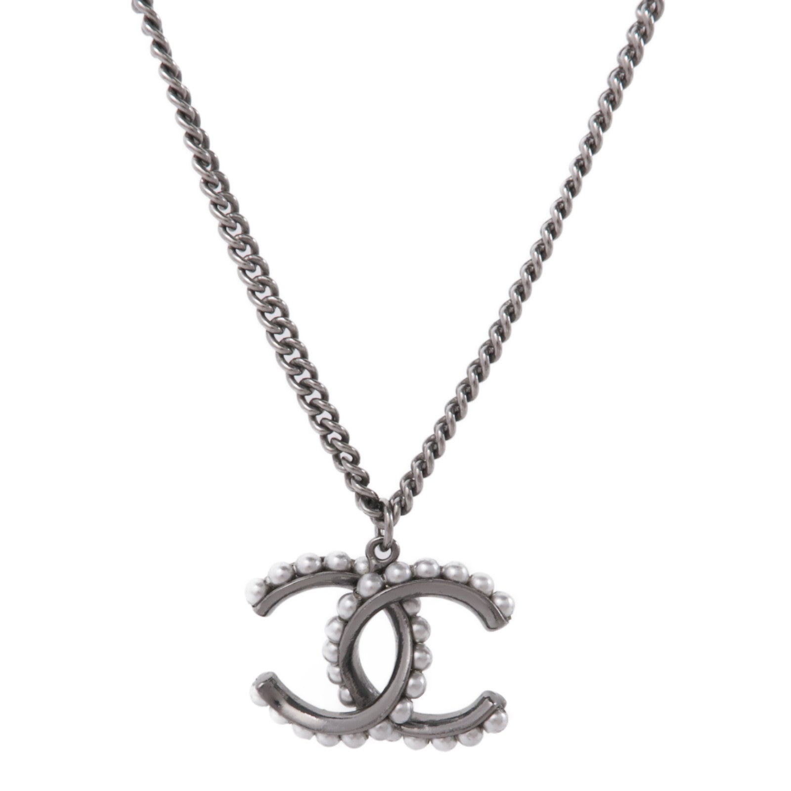 CHANEL PVC/金屬Necklace項鍊灰色/銀色