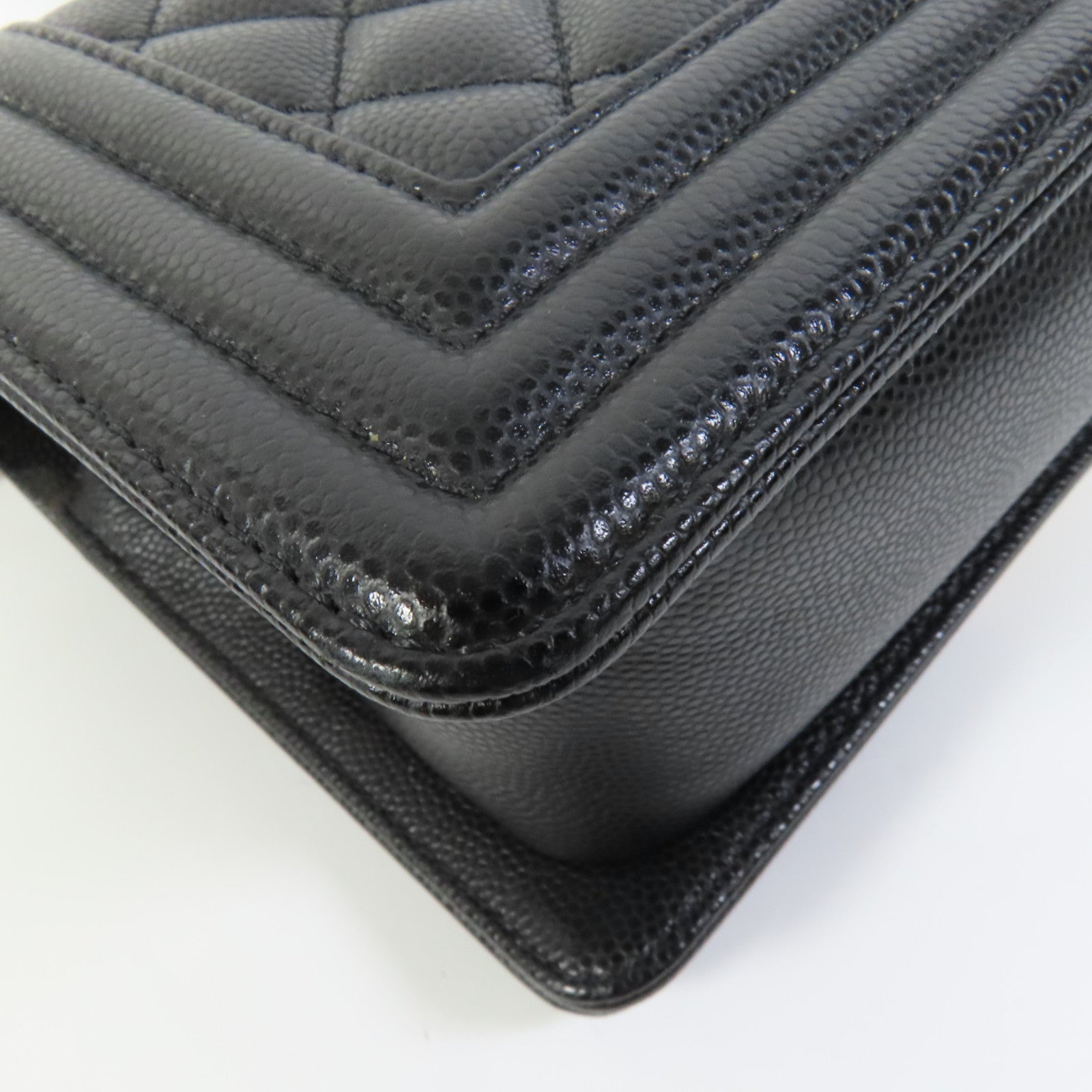 CHANEL 牛皮皮革Boy 20金扣鏈帶肩背袋