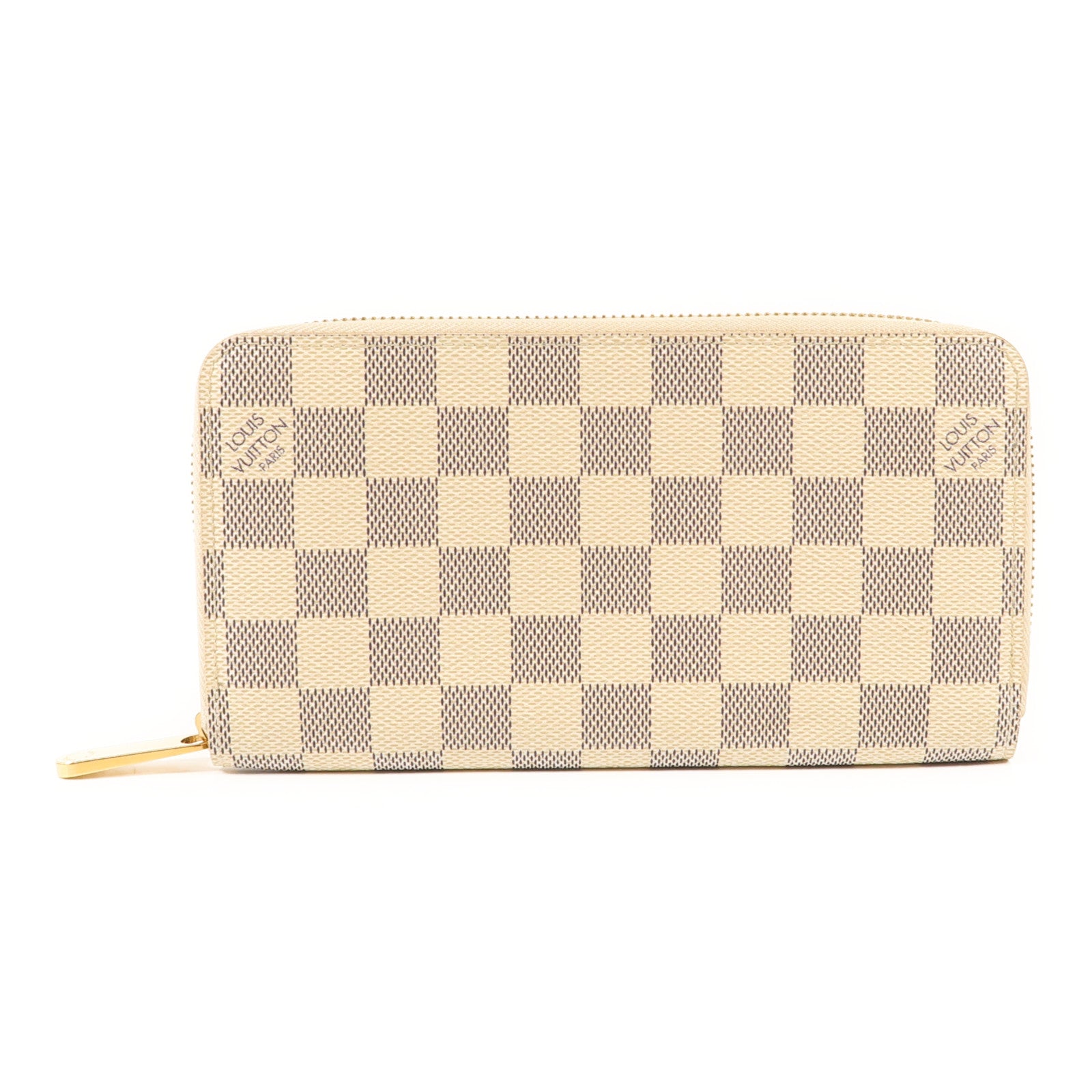 LOUIS VUITTON Damier Azur Zippy Wallet金扣長錢包