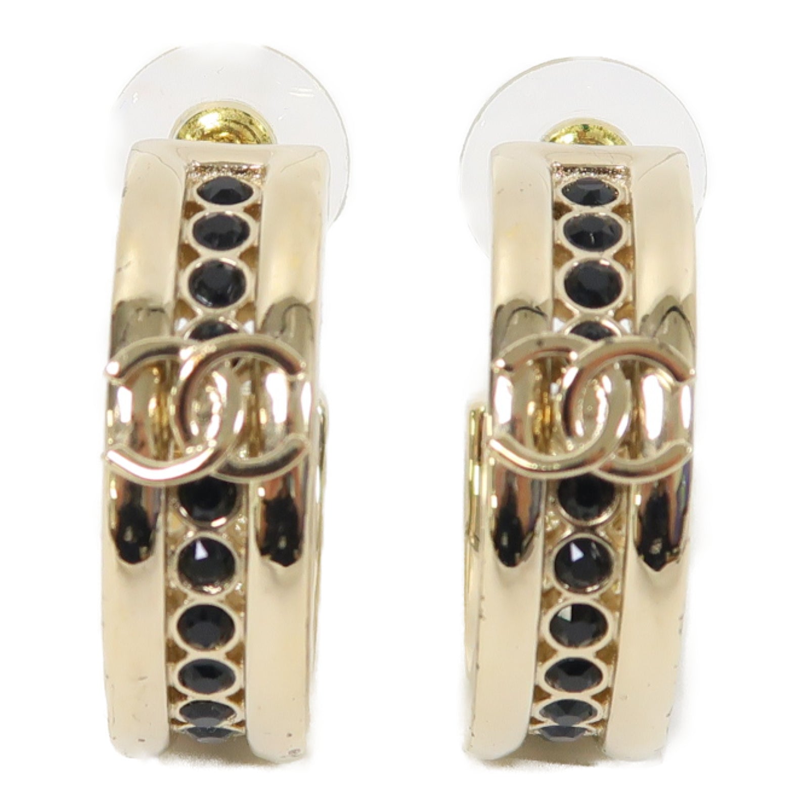 CHANEL 金屬Earrings耳環金色/黑色