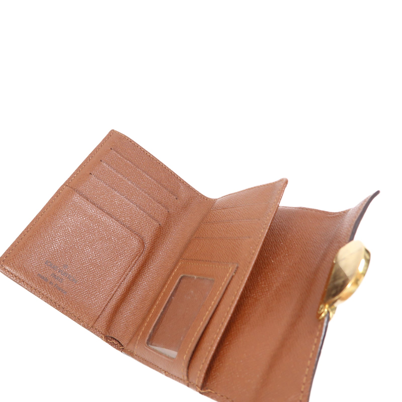 LOUIS VUITTON LV GHW Tri-fold Long Wallet Monogram M60003 Brown