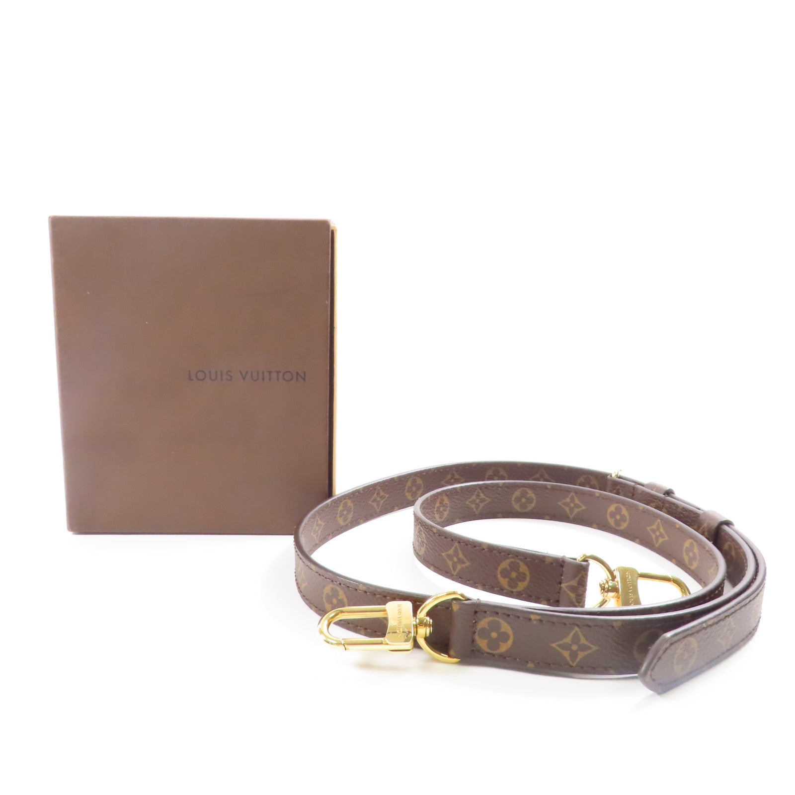 LOUIS VUITTON Monogram Shoulder Strap金扣肩背帶棕色