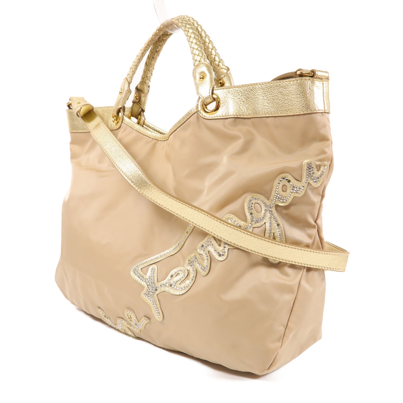 Salvatore Ferragamo 尼龍2 Way Shoulder金扣手挽肩背兩用袋