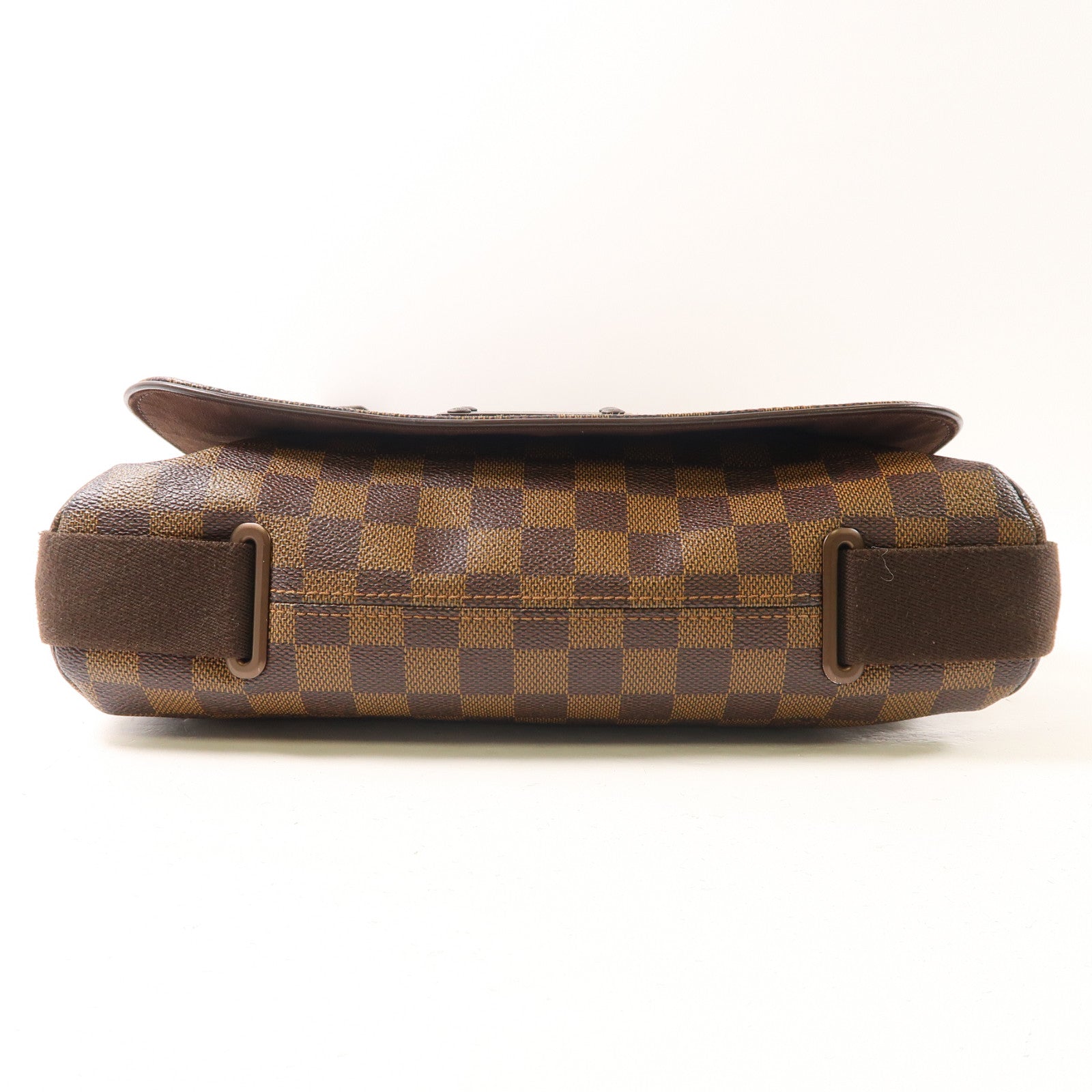 LOUIS VUITTON Damier Ebene Brooklyn MM金扣肩背袋啡色