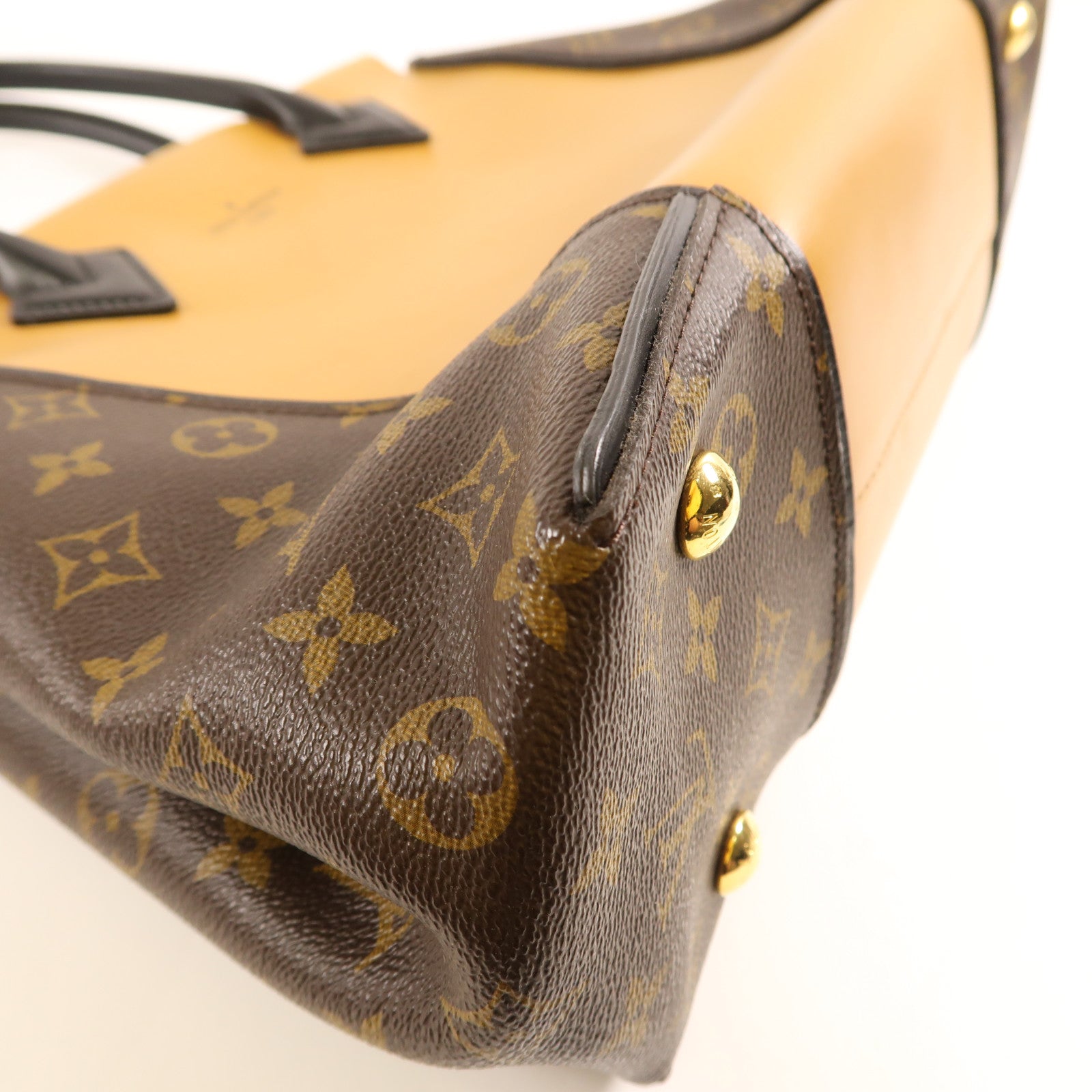 LOUIS VUITTON LV GHW Tote W PM Hand Bag M40941 Calfskin Leather Monogram Yellow