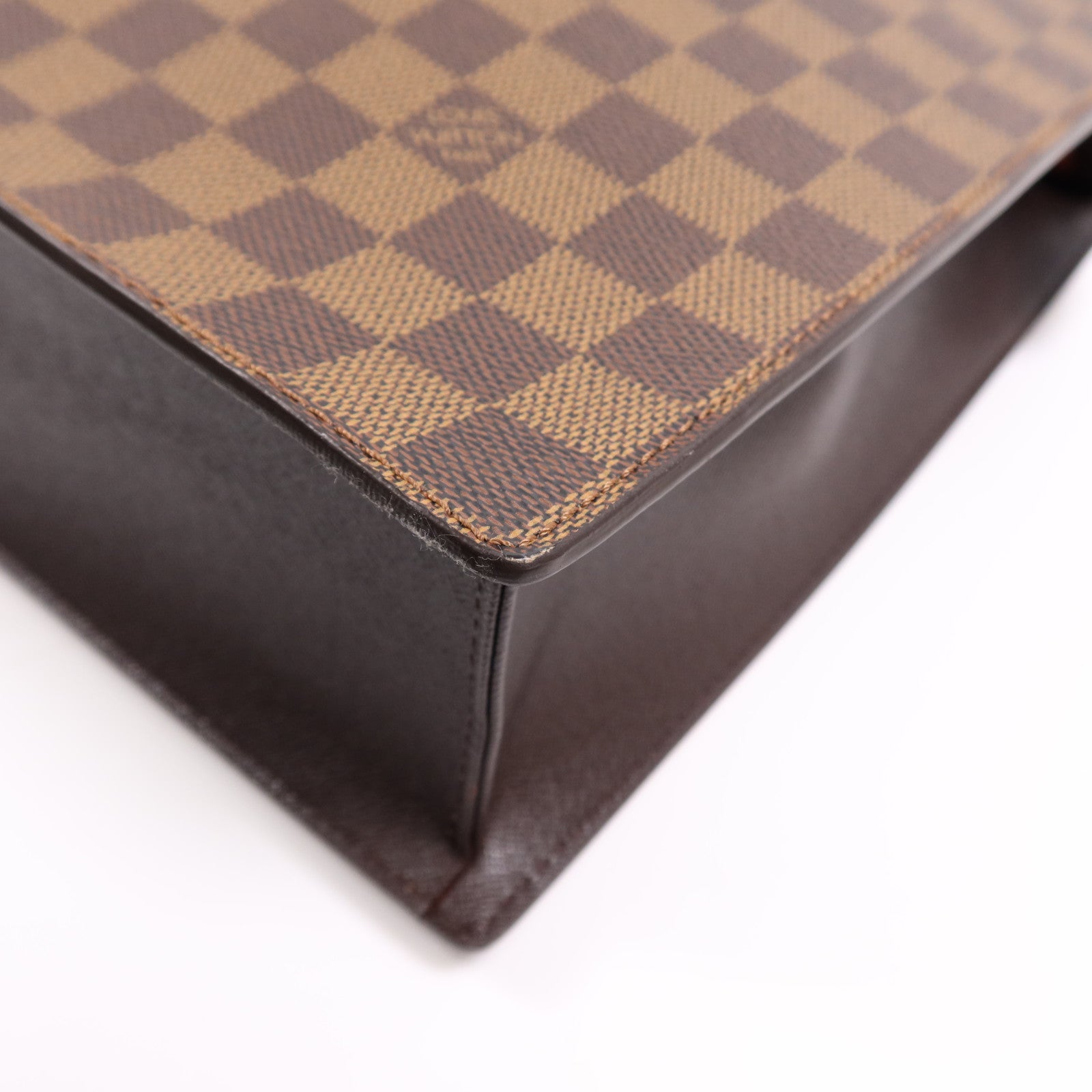 LOUIS VUITTON Damier Venice PM金扣手挽袋