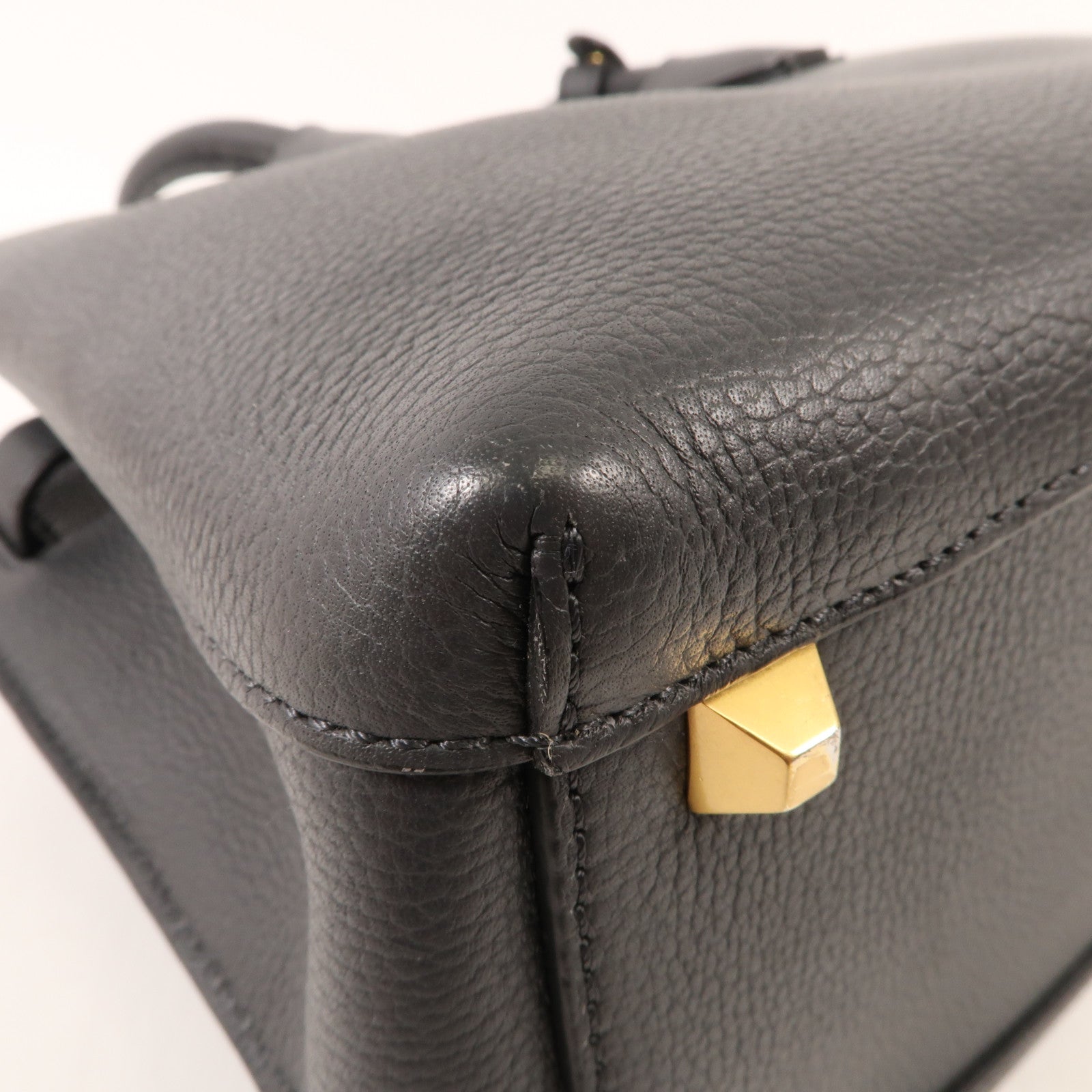 MCM 牛皮皮革Shoulder Bag金扣手挽肩背兩用袋