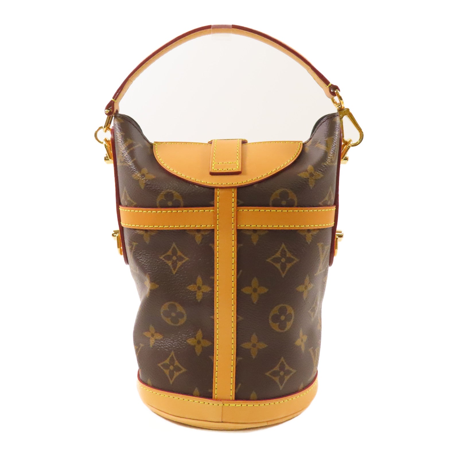 LOUIS VUITTON Monogram Duffle金扣手挽肩背兩用袋棕色